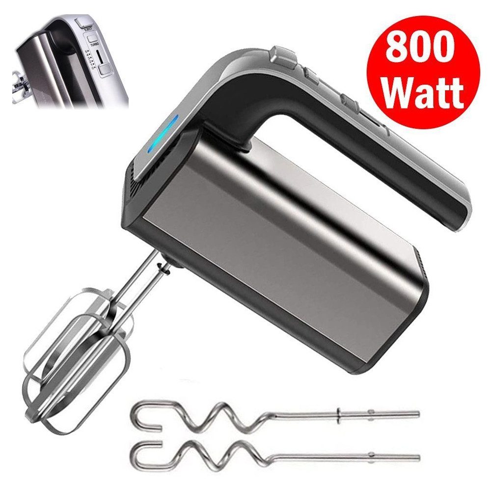 XERSEK Handmixer Handmix Handmixer Handrührgerät Hand Rührer Mixer Stabmixer Rührgerät, 800 W, Knethaken Pürierstab Häcksler,5 Geschwindigkeiten