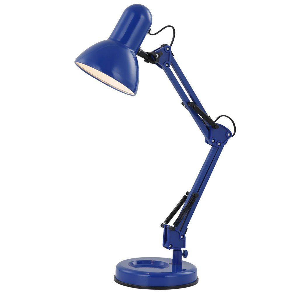 etc-shop Schreibtischlampe, inklusive, Wohn Leuchte Arbeits Leuchtmittel Tisch Lampe Zimmer im Warmweiß, blau verstellbar Schreib