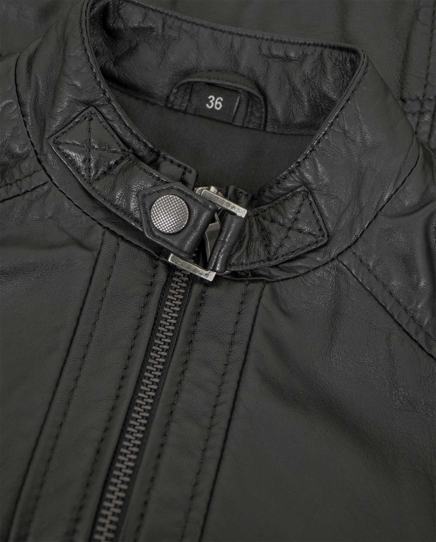 7eleven Lederjacke Eliza 7eleven - Damen Lederjacke Lammnappa schwarz