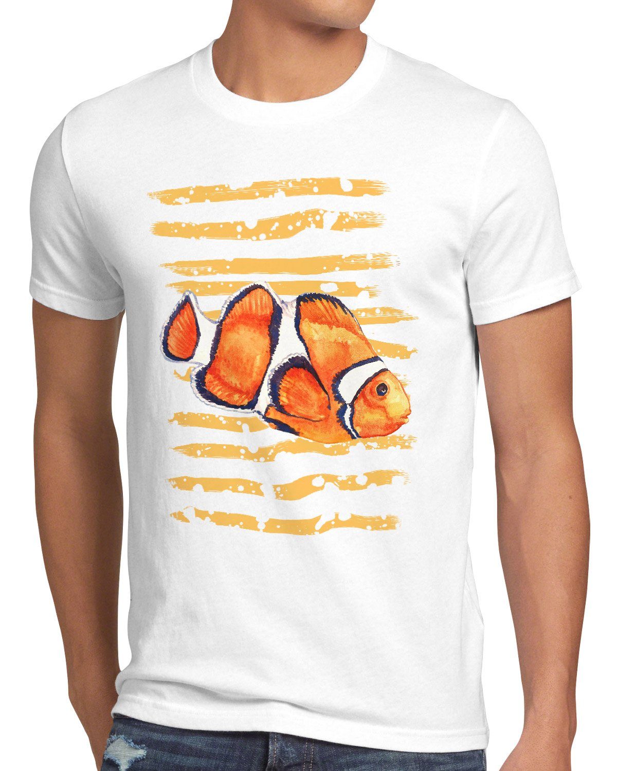 style3 Print-Shirt Herren T-Shirt Clownfisch dorie pazifik nemo südsee aquarium aquarien