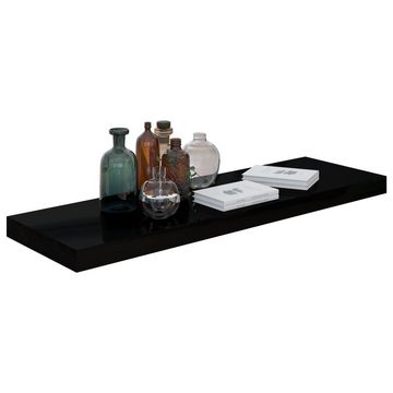 vidaXL Regal Wandregale Schwebend 2 Stk Hochglanz-Schwarz 80x23,5x3,8cm MDF