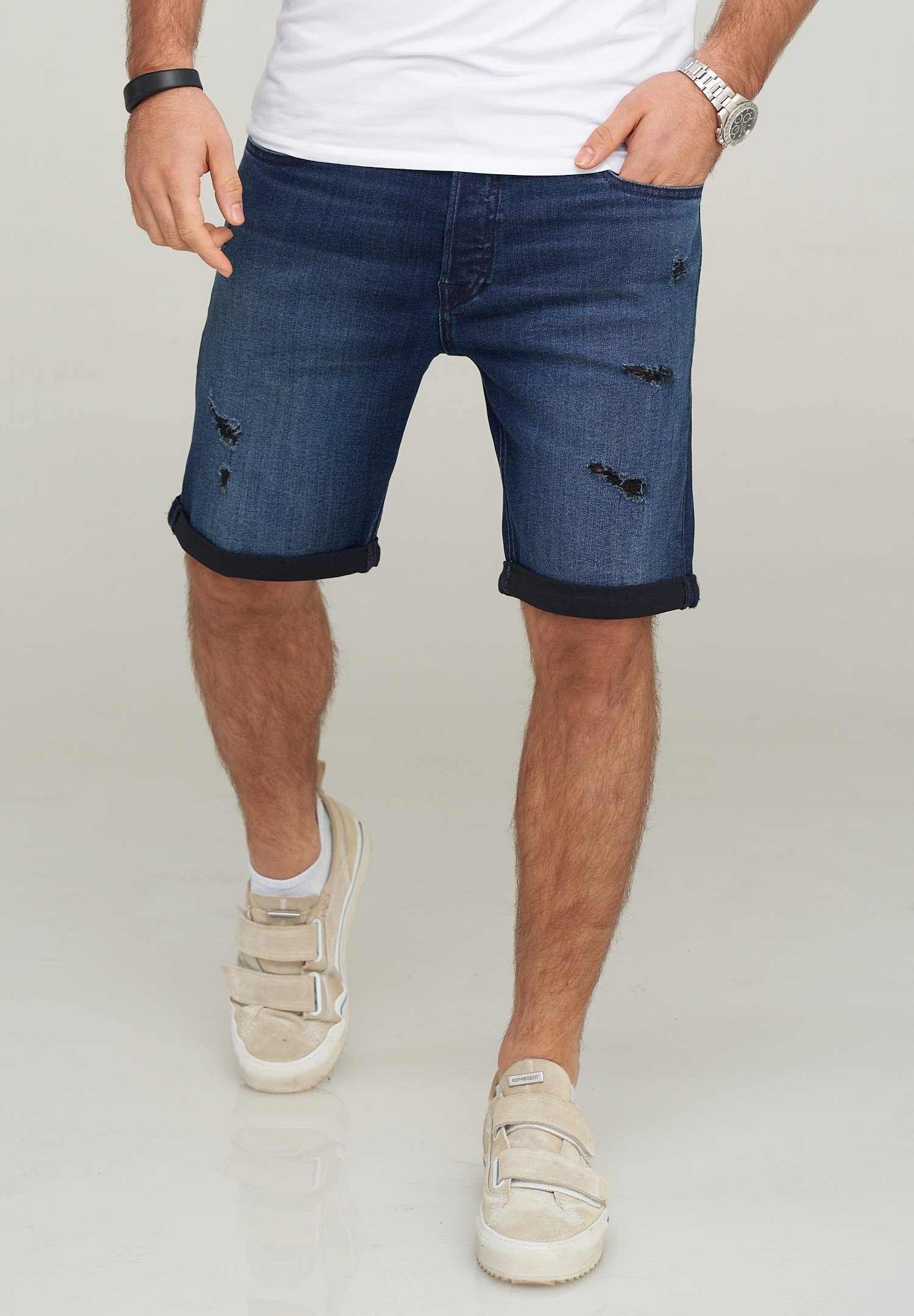 Jack & Jones Jeansshorts RICK JJARIS Dark Blue Denim | Jeansshorts