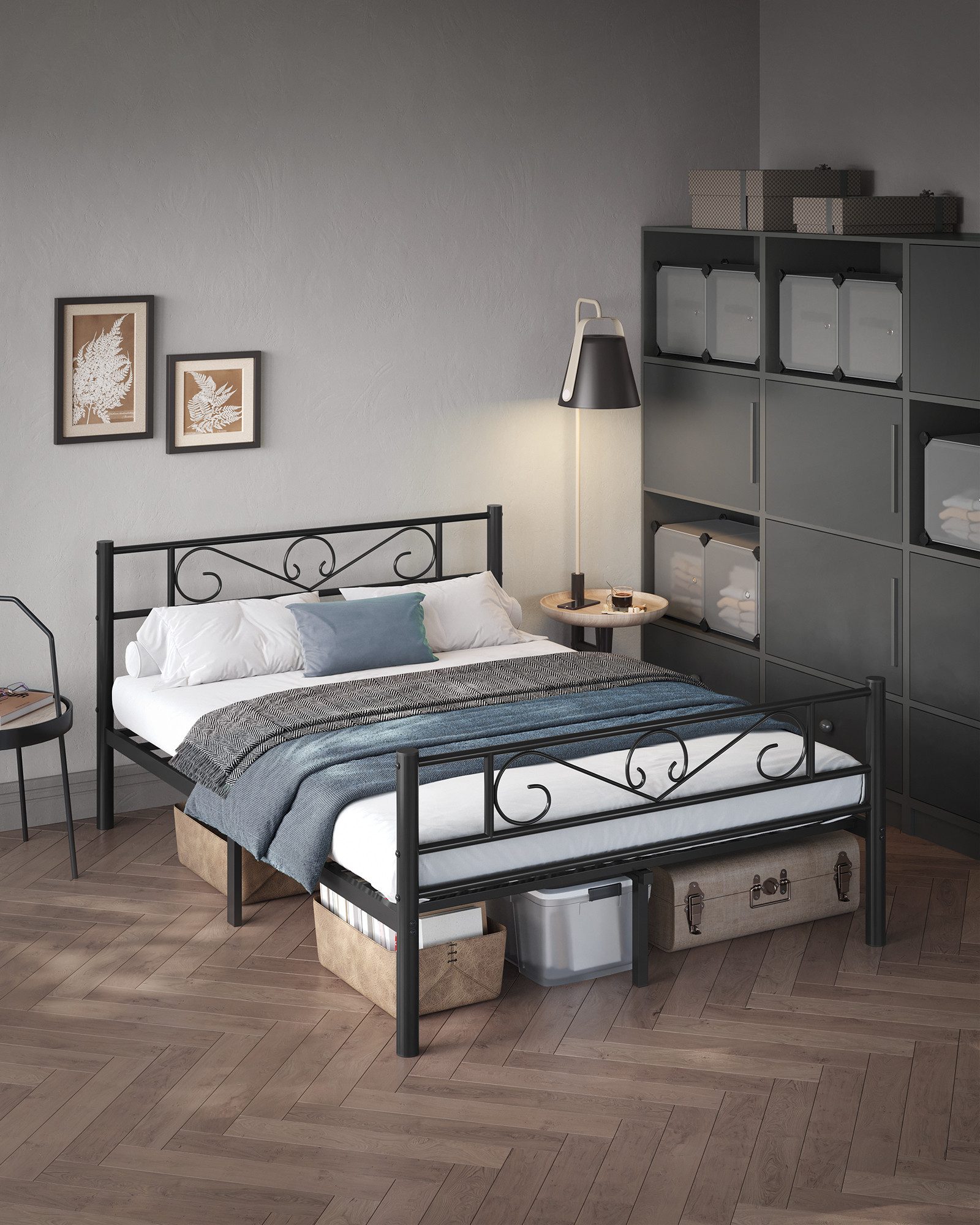 VASAGLE Bettgestell (140 x 200 cm), aus Metall, Bettrahmen, hochtragfähig, günstig online kaufen