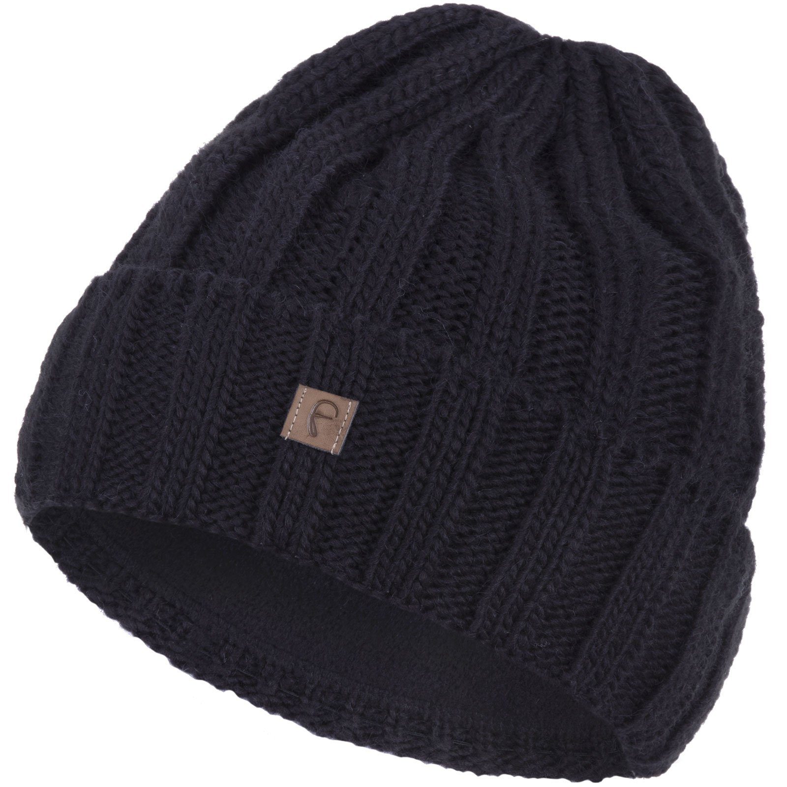 Faera Strickmütze (1-St) Wintermütze gefüttert Grobstrick Fleecefutter Beanie Herren Damen
