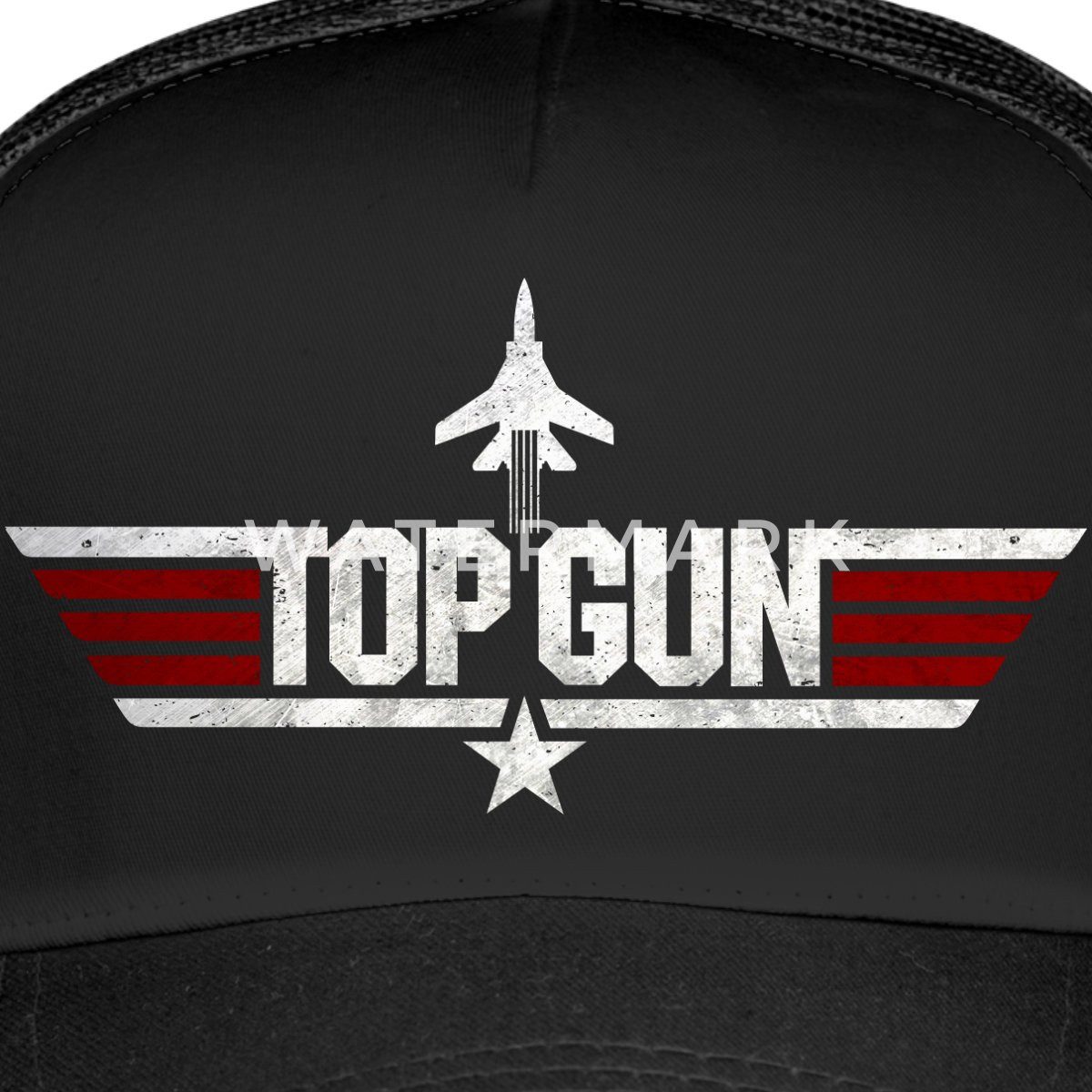 Spreadshirt Trucker Cap Top Gun Jet Logo Used Look Trucker Cap (1-St)