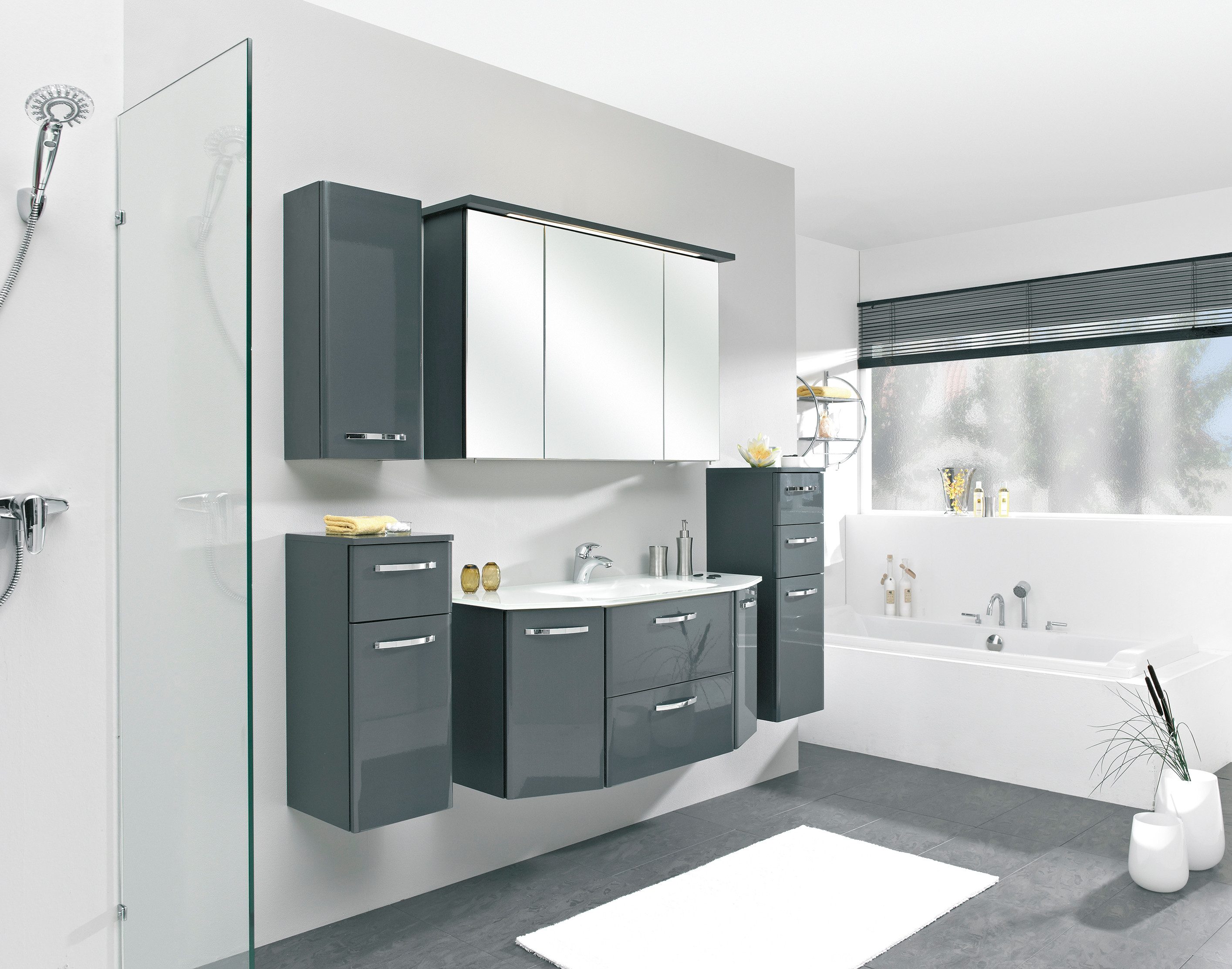 Saphir Badmöbel-Set Quickset 327 5-teilig, Waschplatz und LED-Spiegelschran günstig online kaufen