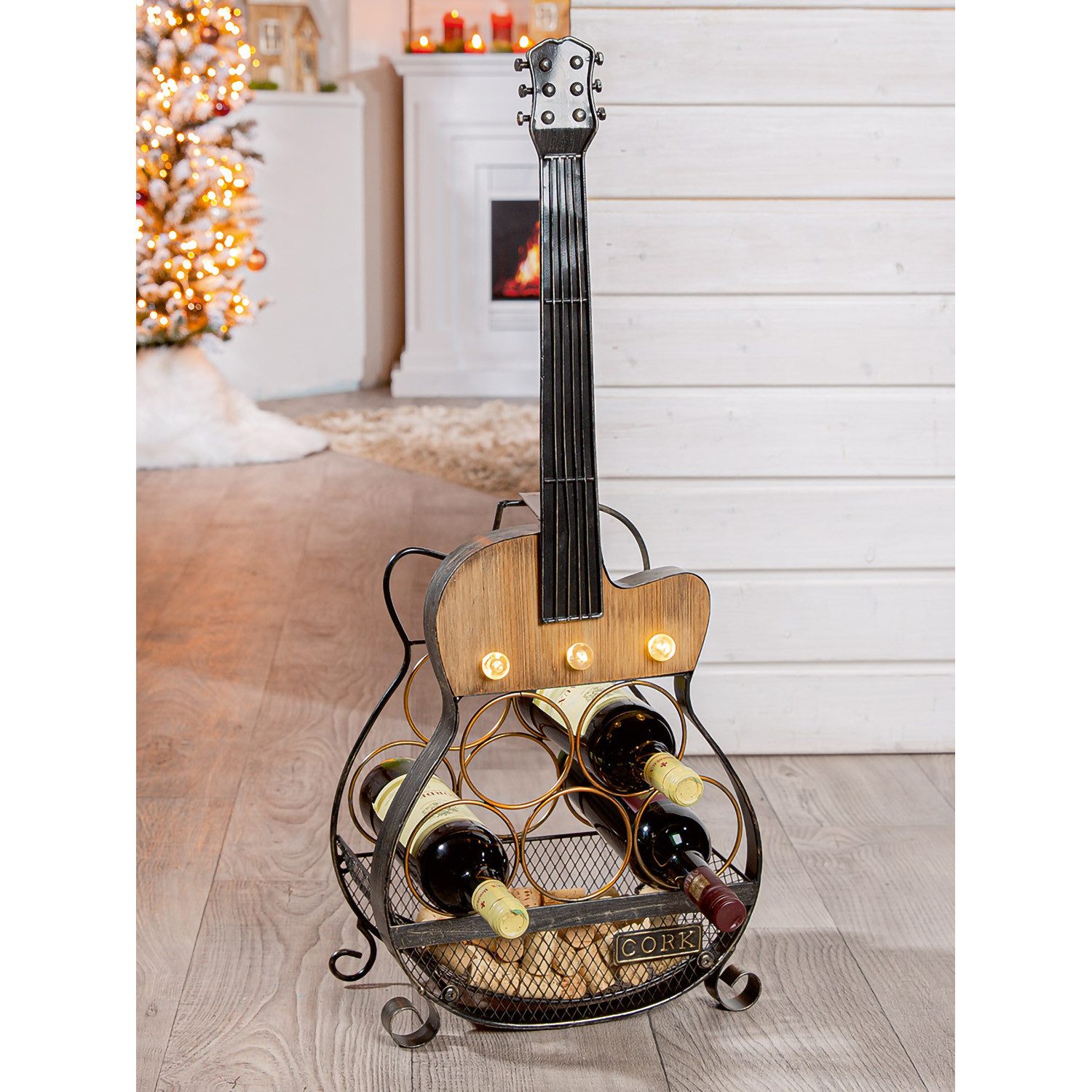 GILDE Weinregal CORK - Gitarrenweinregal in schwarz - H. 81,5cm für 5 Weinf günstig online kaufen