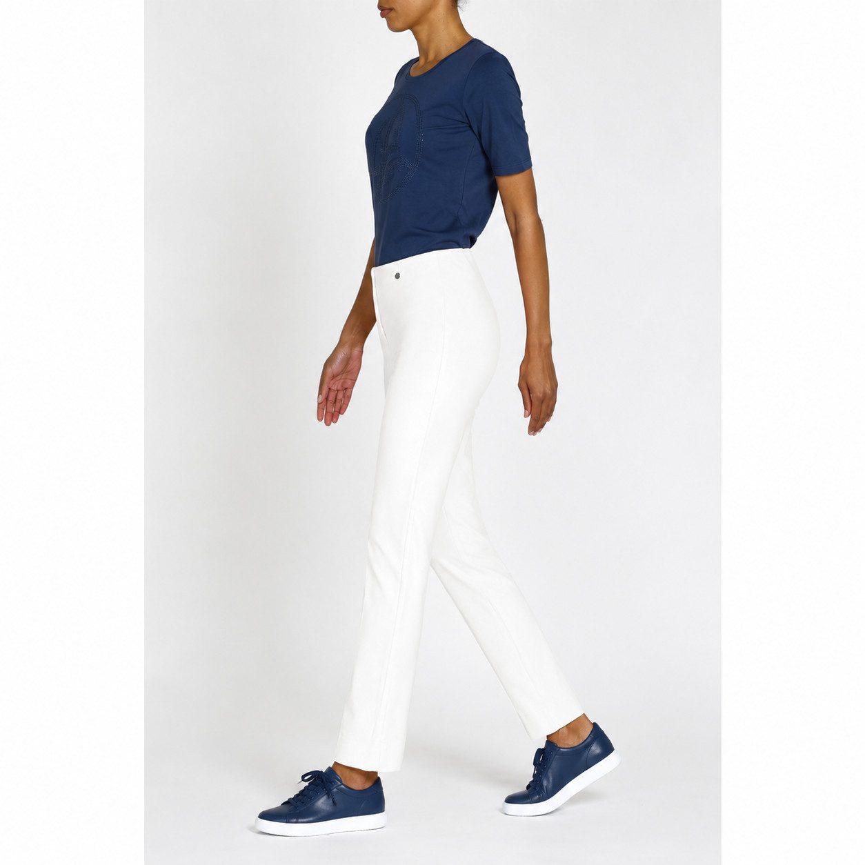 ROBELL Stoffhose Bengaline Damenhose Stretch Schlupfhose mit Comfortbund Beruf Businesshose Damen und zugleich Freizeithose Damen