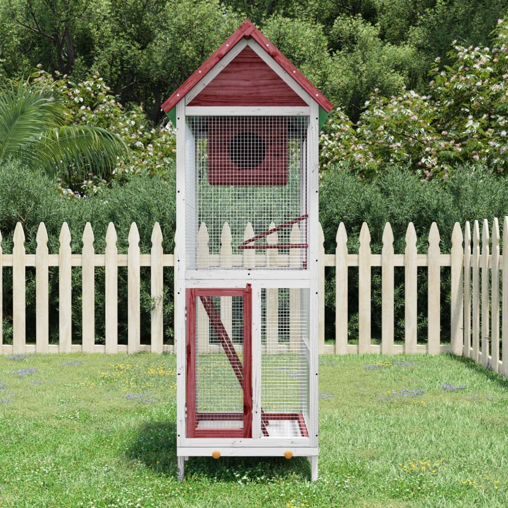 vidaXL Voliere, Mokka 60x58,5x160 cm Massivholz Kiefer