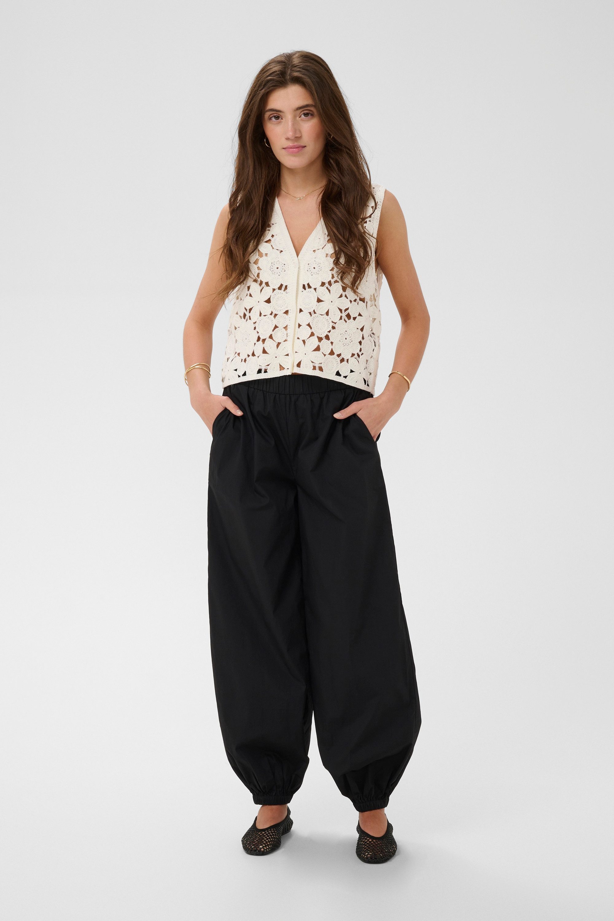 Cream Stoffhose Casual Hose CRBalua