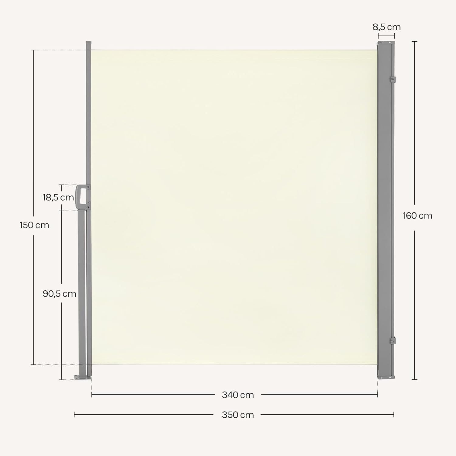Woltu Seitenmarkise (1-St) Sichtschutz Sonnenschutz Windschutz, für Balkon
