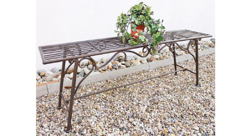 DanDiBo Gartenbank »Gartenbank Wetterfest ohne Rückenlehne aus Metall