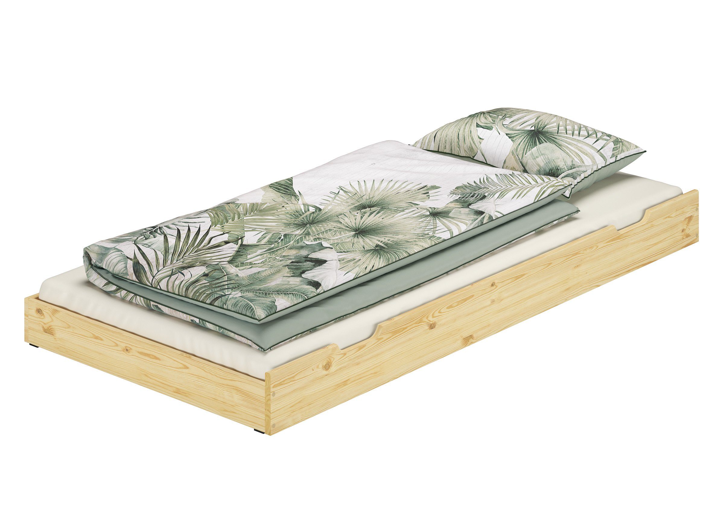 ERST-HOLZ Bettschubkasten Bettkasten Zusatzbett für Unsere Etagenbetten 80 x 190 cm cm Kiefer