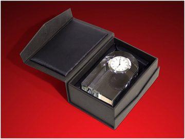 GLASFOTO.COM Tischuhr Bärchen mit Herz + Alles Liebe – Uhr, Glas rund Valentinstag (B x H x T) 60 x 95 x 40 mm, 550 g