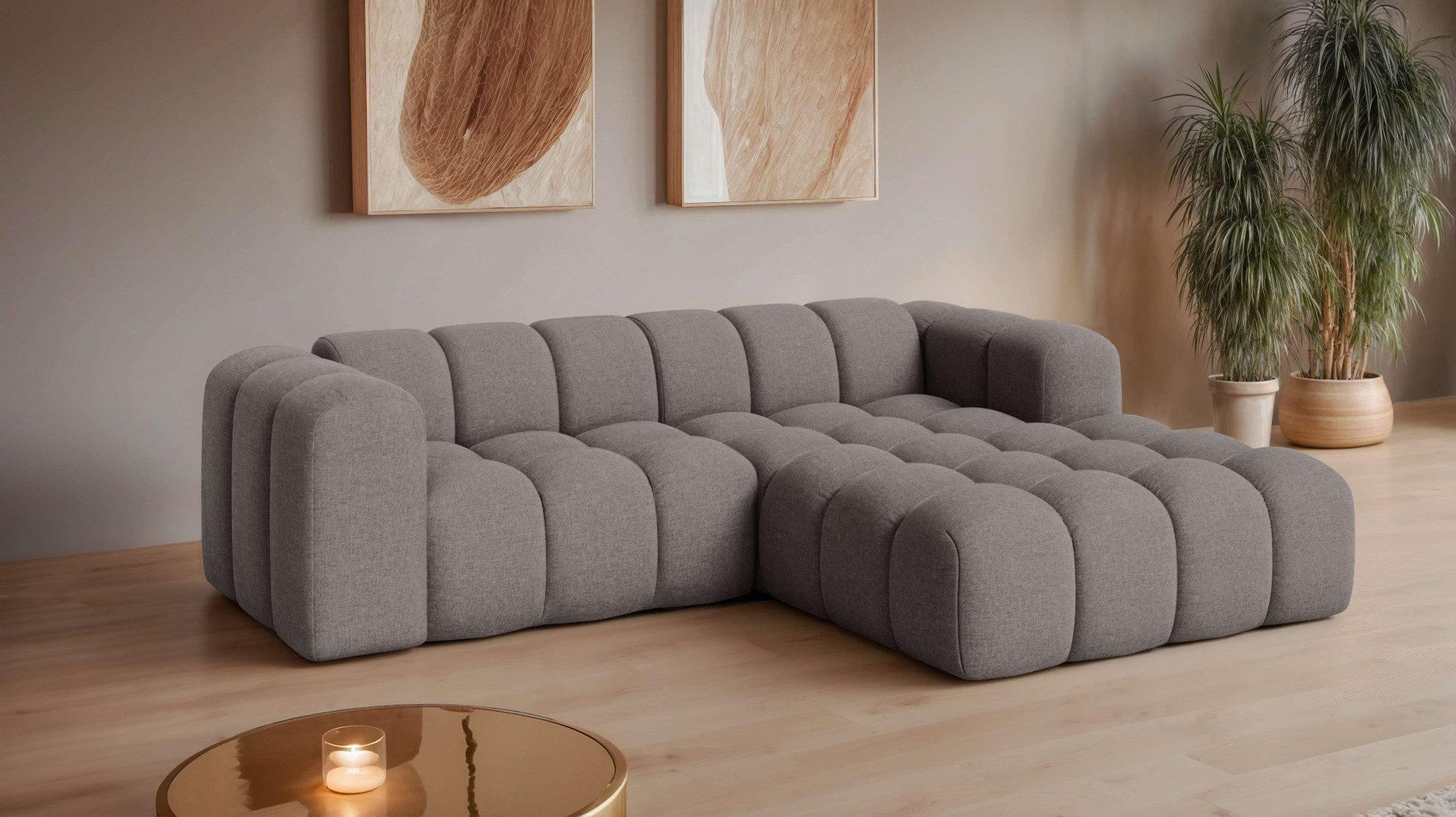 OTTO home Ecksofa KALLIE Design-Sofa mit Wellenunterfederung, Bubble-Optik, günstig online kaufen