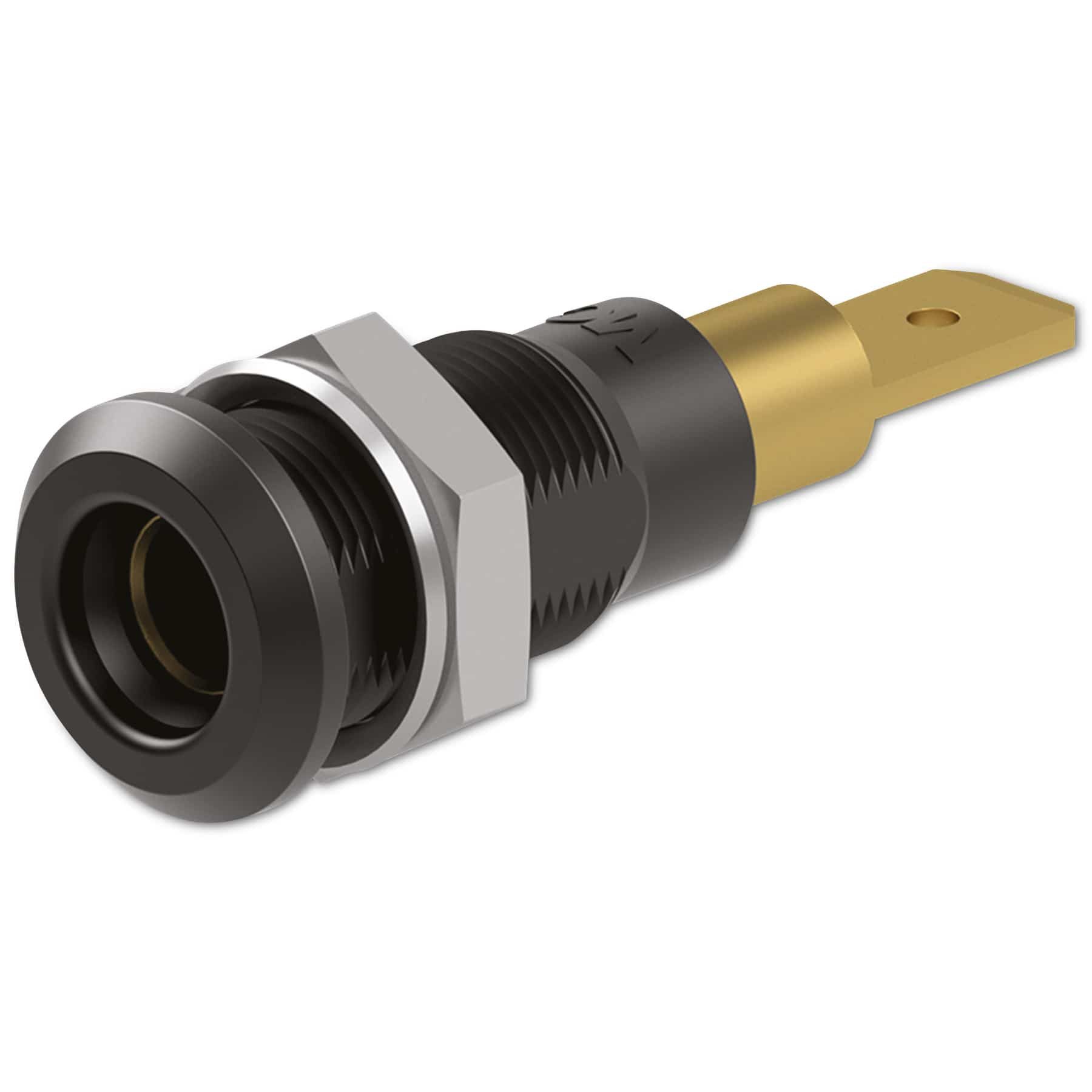 Stäubli Flachsteckhülsen STÄUBLI Buchse, 64.3040-21, 4 mm, schwarz, 30 V, 25 A / 60 V, 25 A