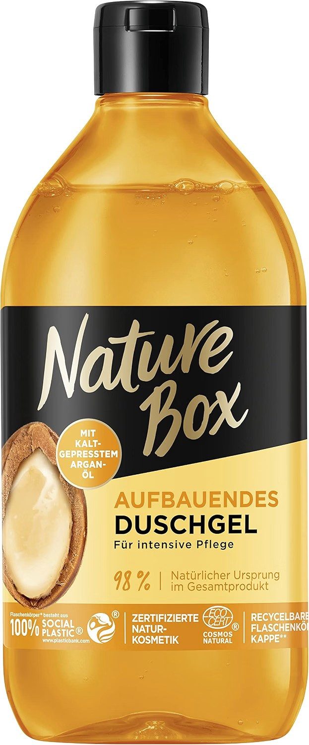 Nature Box Duschgel 1x Nature Box Duschgel (385 ml), aufbauend mit Argan-Duft, 1-tlg., vegane & ph-hautneutrale Formel mit kaltgepresstem Argan Öl