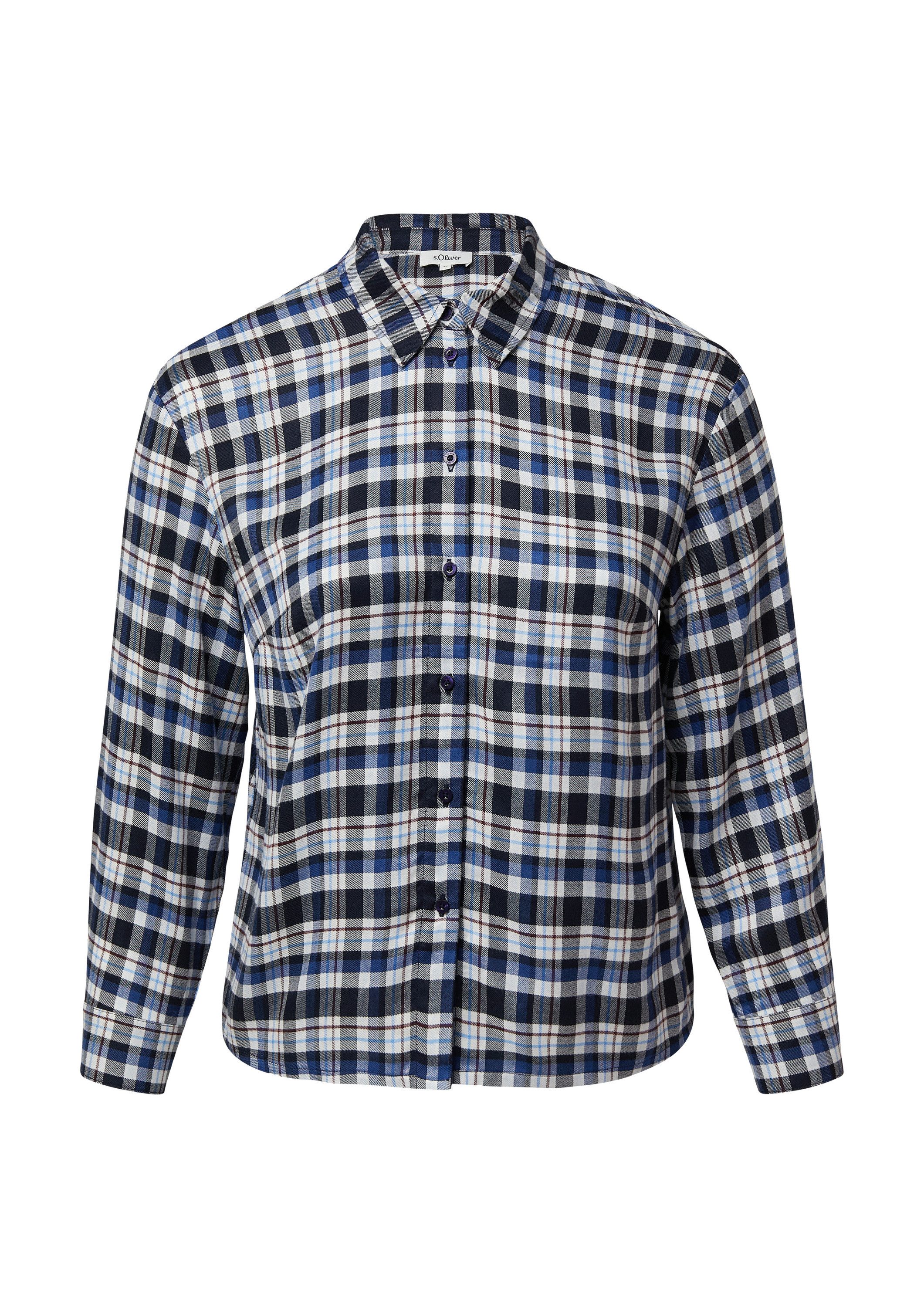 s.Oliver Langarmbluse Bluse Karierte Hemdbluse mit Raffung am Rücken günstig online kaufen