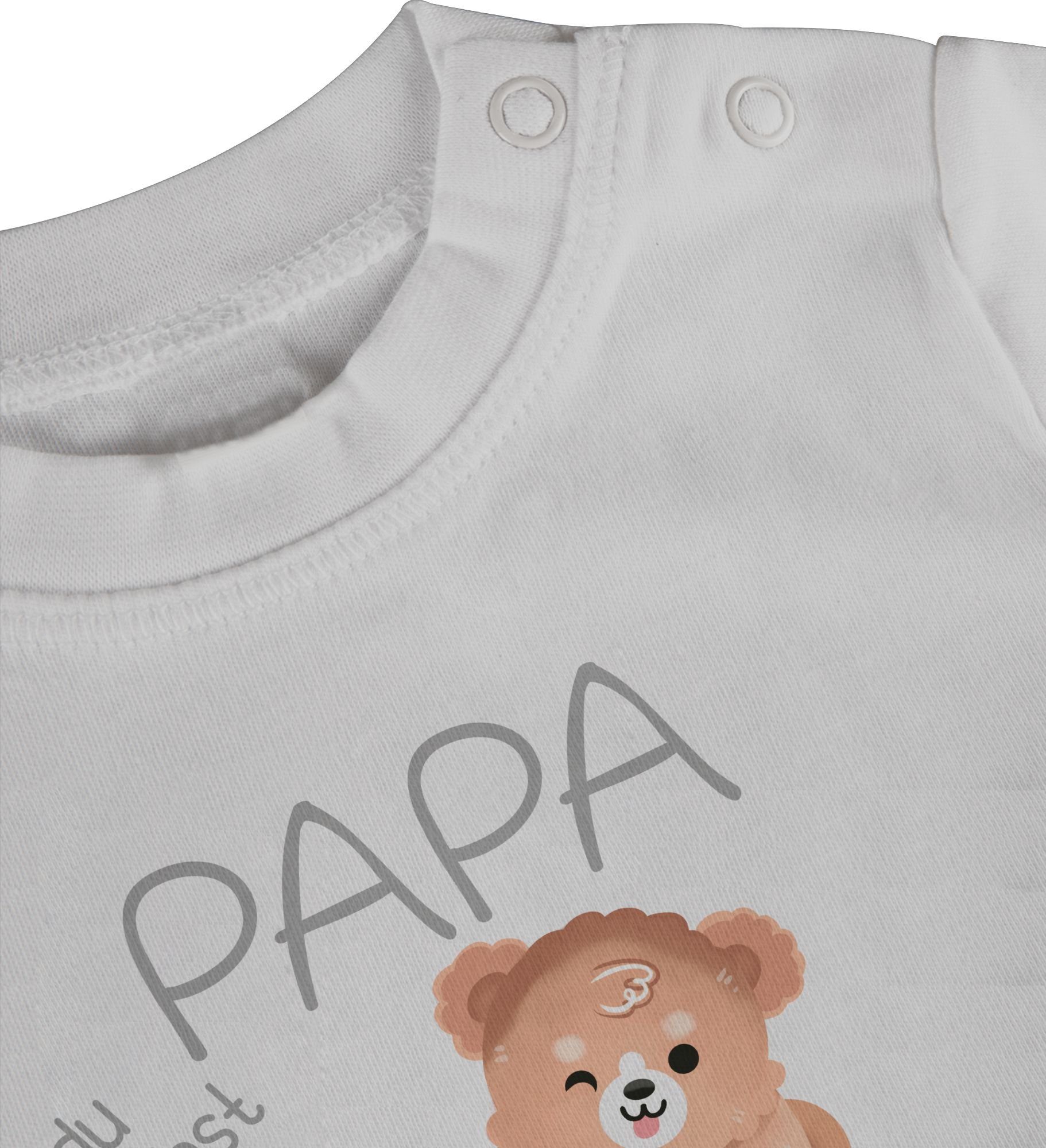 Geschenk Weiß Vatertag und Alles Bär 1 Baby Bär Liebe - - Baby T-Shirt grau Papa 1. Shirtracer Vatertag zum