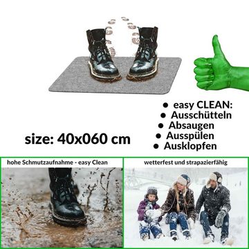 Fußmatte Türvorleger Schmurzfangmatte STRIBET, ANRO, Rechteck, Höhe: 3 mm, Clean-Line Größe 40x60cm