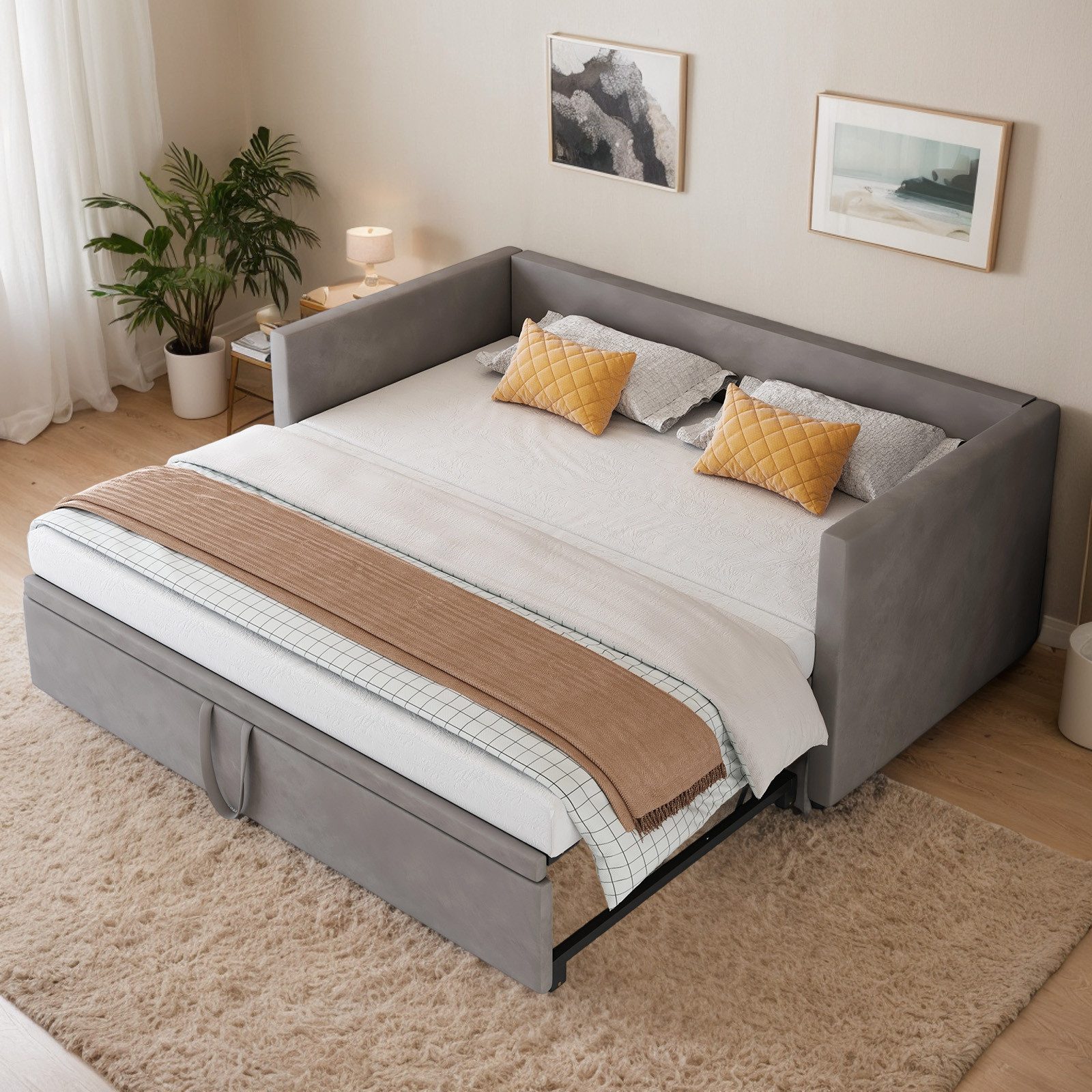 REDOM Polsterbett Doppelbett Schlafsofa (mit Lattenrosten, günstig online kaufen