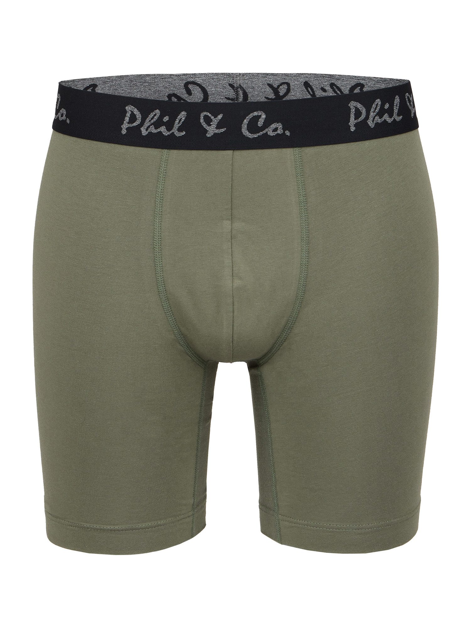 Phil & Co. Langer Boxer Long Boxer Briefs - langes Bein - Jersey - ohne störendes Etikett (2-St) Retroshorts Boxershorts Multipack Mehrpack Baumwolle Herren 2-P – Bild 2 von 5