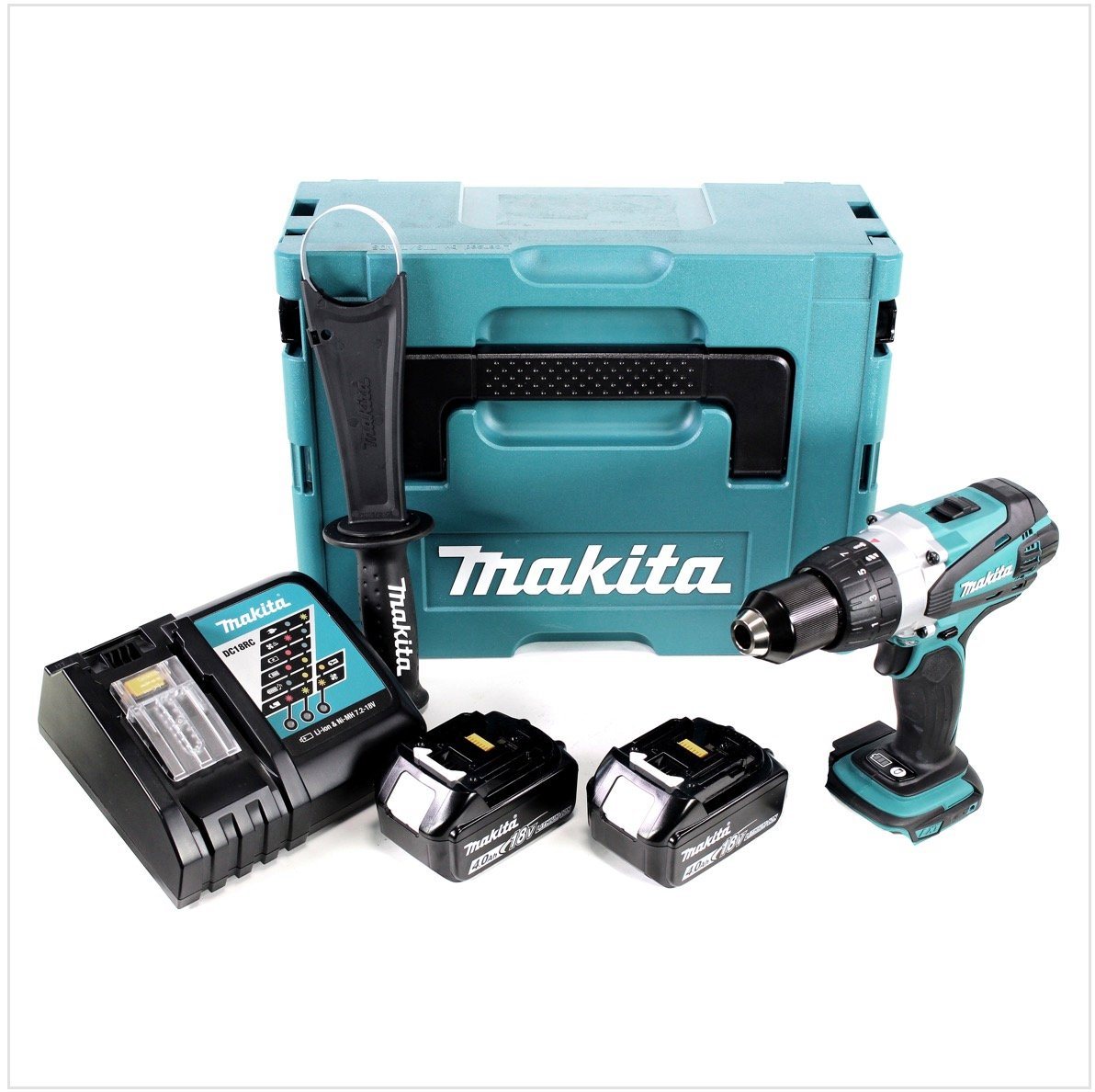 Thumbnail - Makita Säulenbohrmaschine DDF 458 RMJ 18V Akku Bohrschrauber 91 Nm im Makpac mit 2x BL1840 B 4