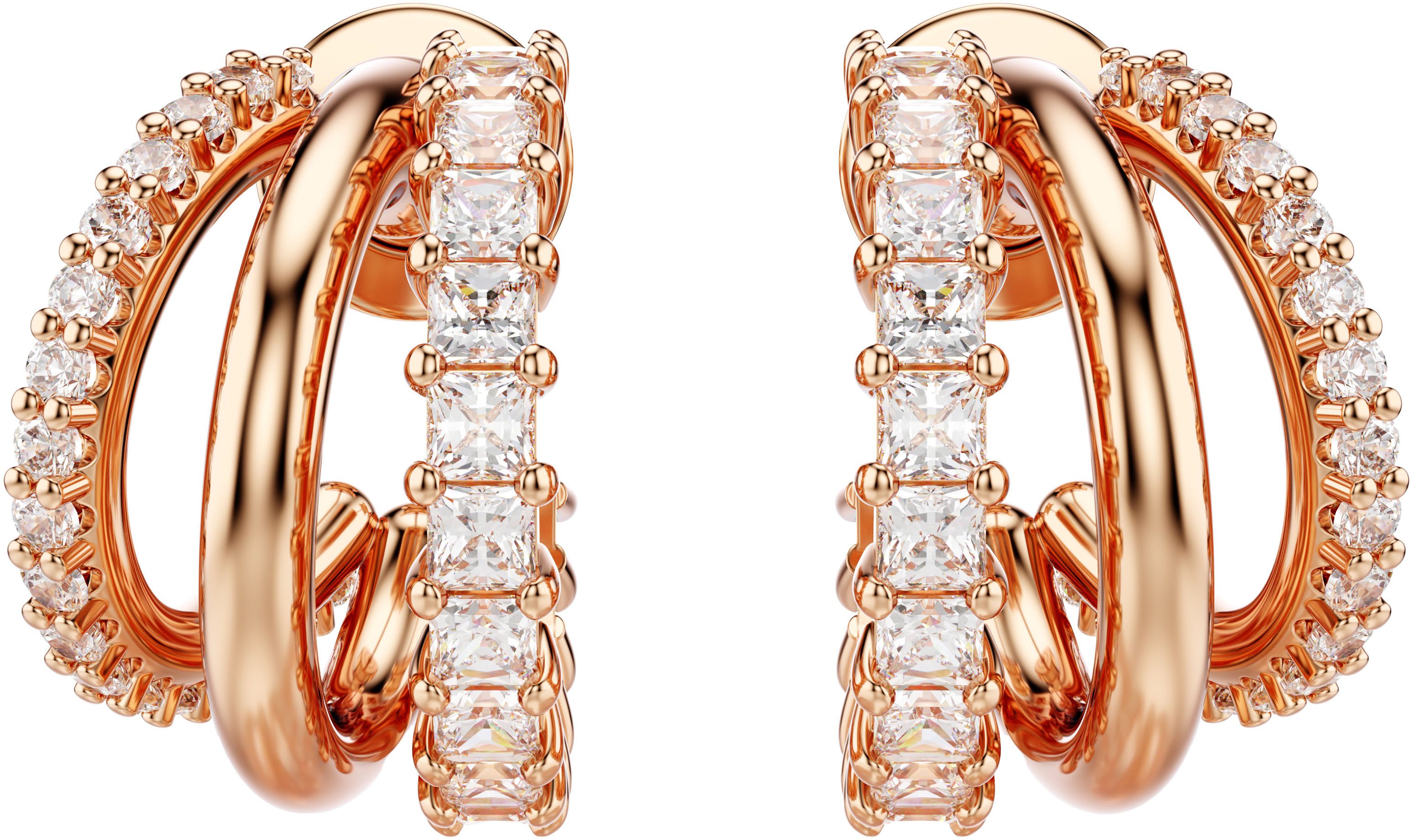 Swarovski Paar Creolen Schmuck Geschenk Hyperbola Ohrringe, mit Swarovski® Kristall