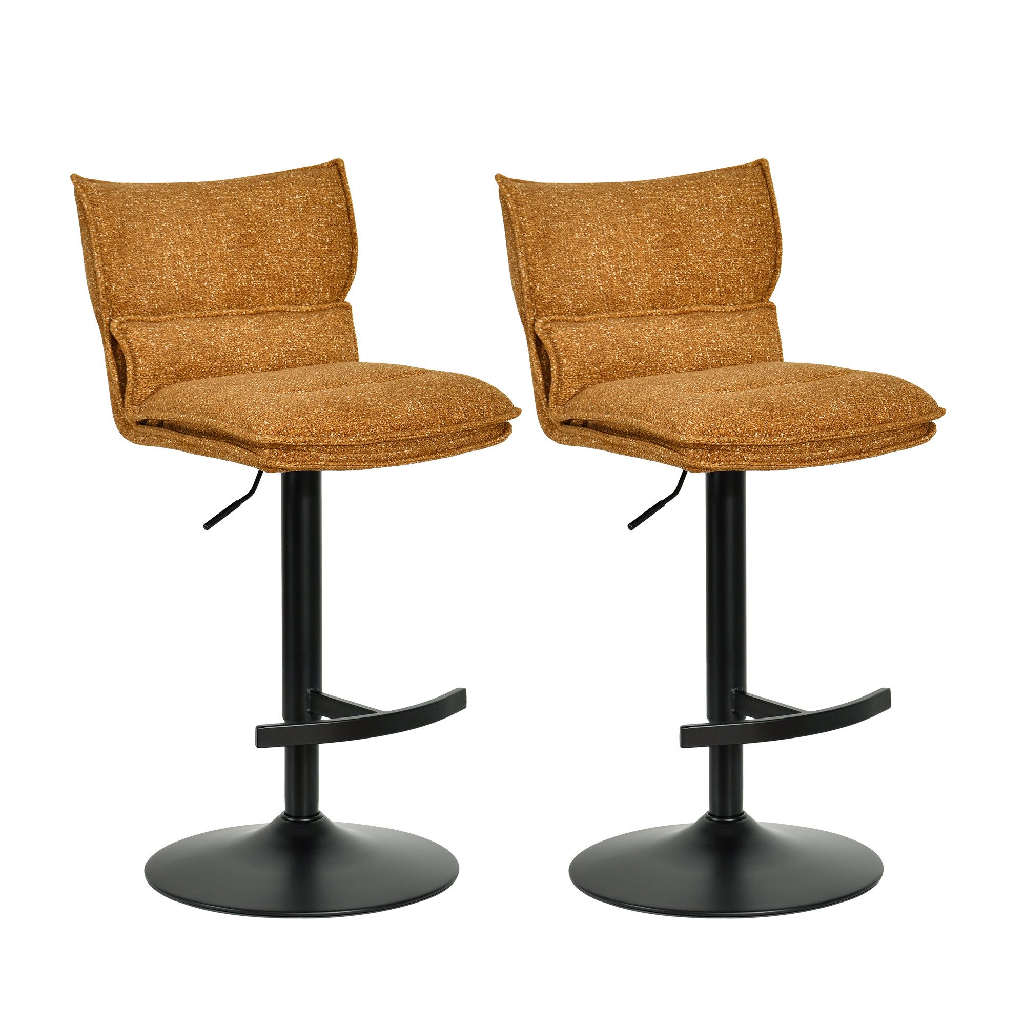 Duhome Barhocker (5501A1), 2er Set, Barstuhl Drehbar aus Bouclé