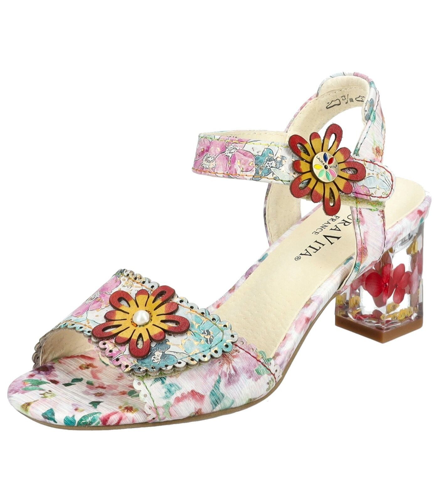 LAURA VITA Sandalen Leder/Textil High-Heel-Sandalette