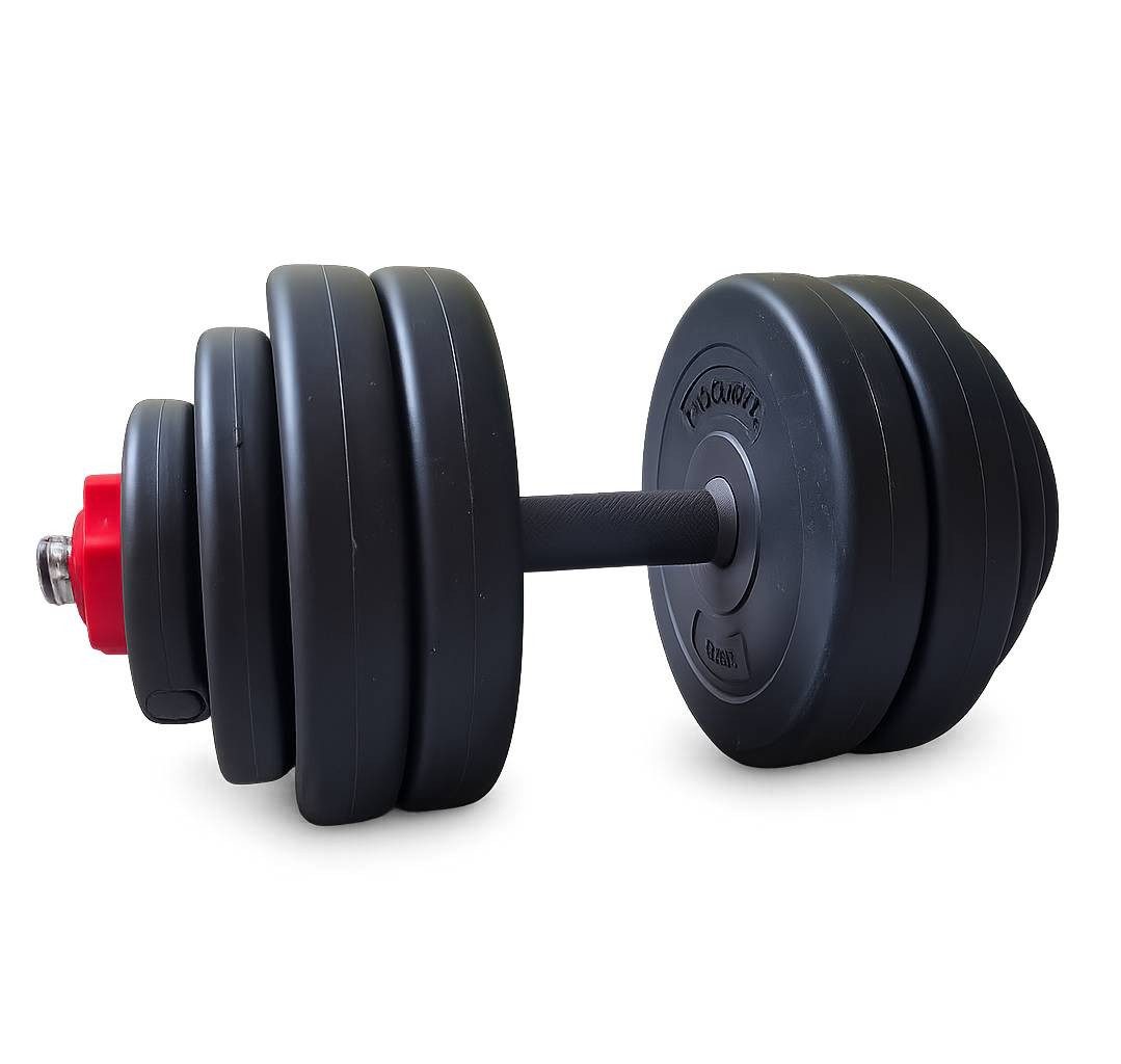 SportPlus Kurzhantel Hantelset 15 kg Kurzhantel Gewichte Vinyl Hantelscheiben, (Kurzhantel inkl. 8 Scheiben), Bodenschonend