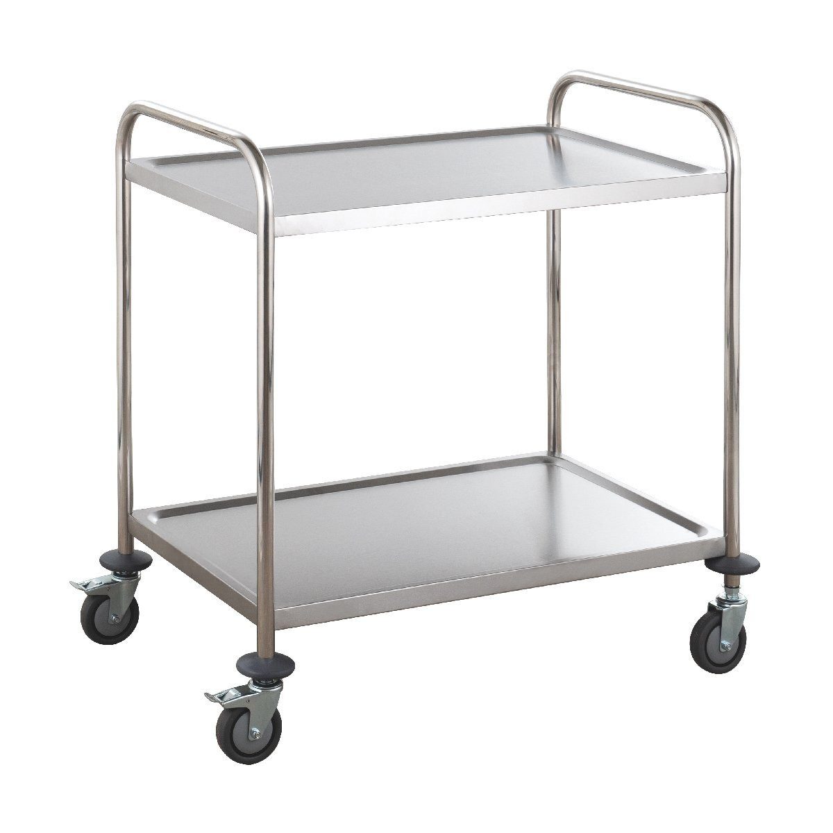 GastroHero Tischwagen Servierwagen Edelstahl 2 Etagen 86x54 cm Transportwagen Küche
