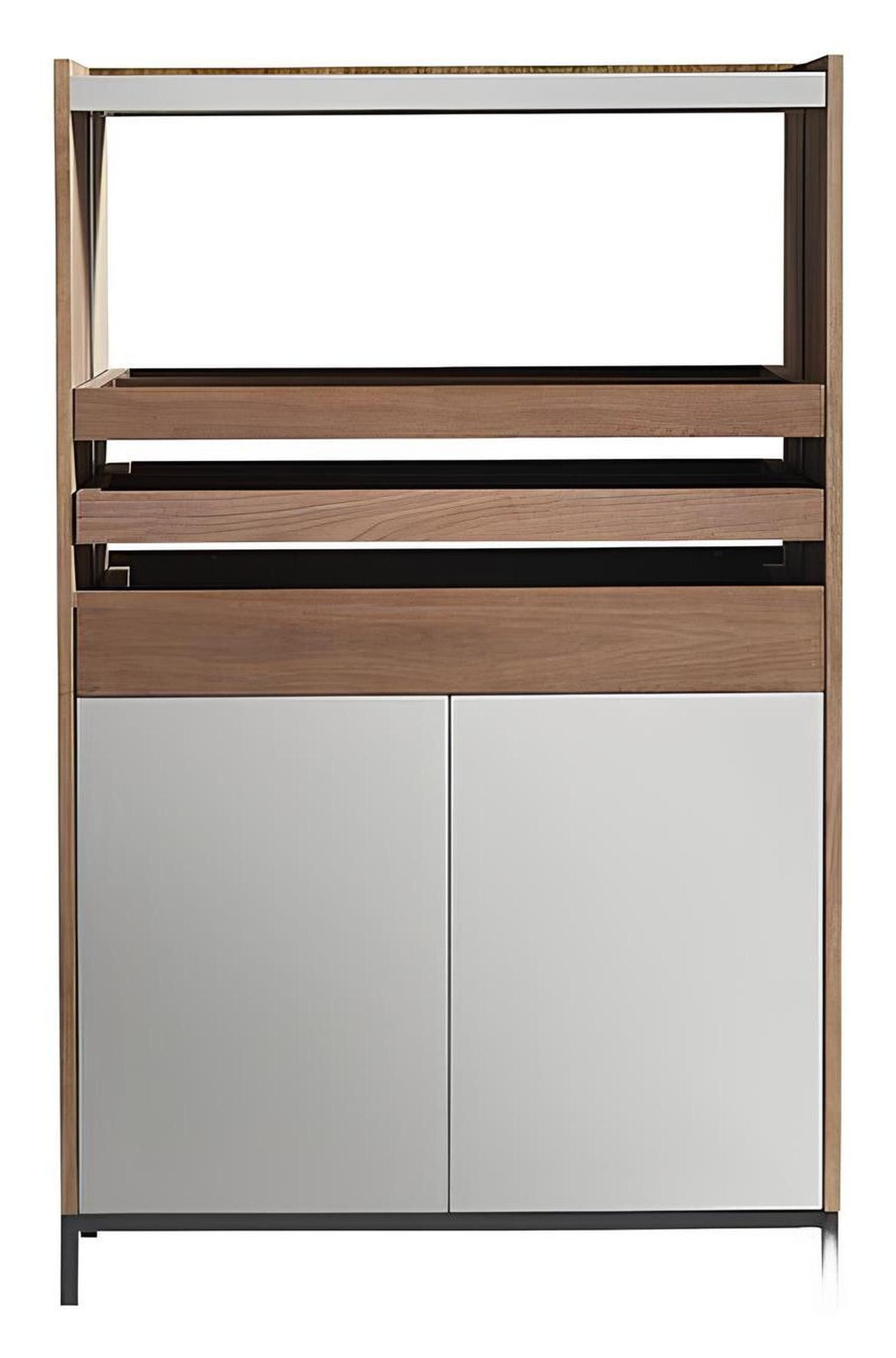 Xlmoebel Sideboard Elegante Design-Kommode mit integrierter Beleuchtung in Hochglanz Weiß (Kommode, 1 St., Kommode), Hergestellt in Europa