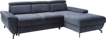 TRENDMANUFAKTUR Ecksofa Rima, mit Bettfunktion, Bettkasten, Sitztiefenverstellung