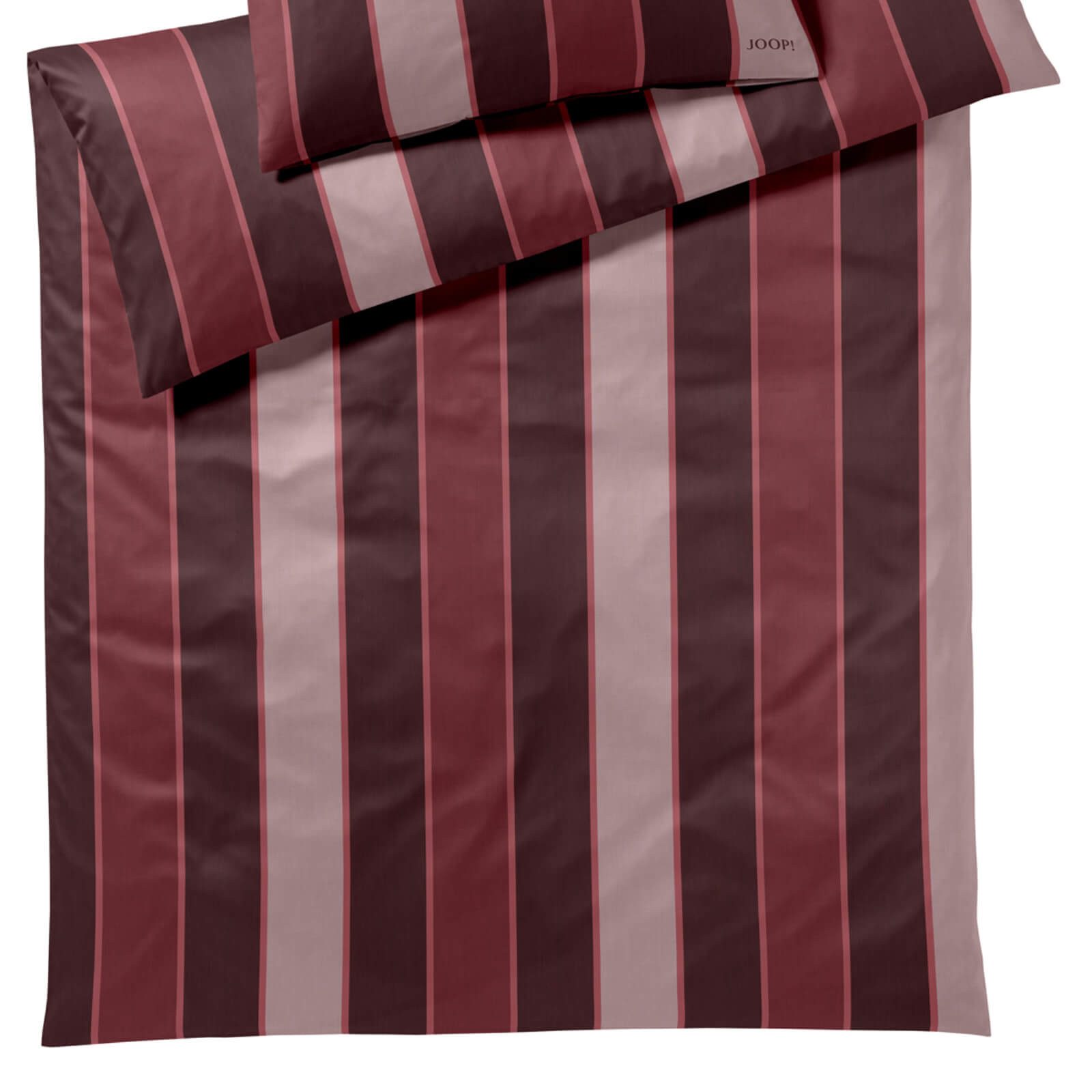 JOOP! Bettwäsche Stripes 4122 1 Rouge, Mako-Satin, 2 teilig, Gestreift