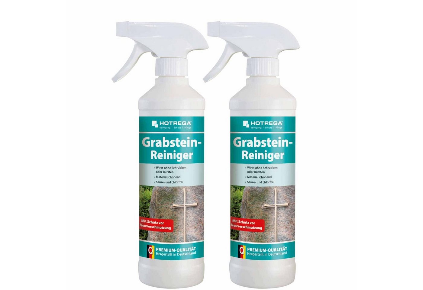 HOTREGA® Grabstein Reiniger Steinreiniger Grünbelagentferner Grabreiniger 500ml Grünbelagentferner