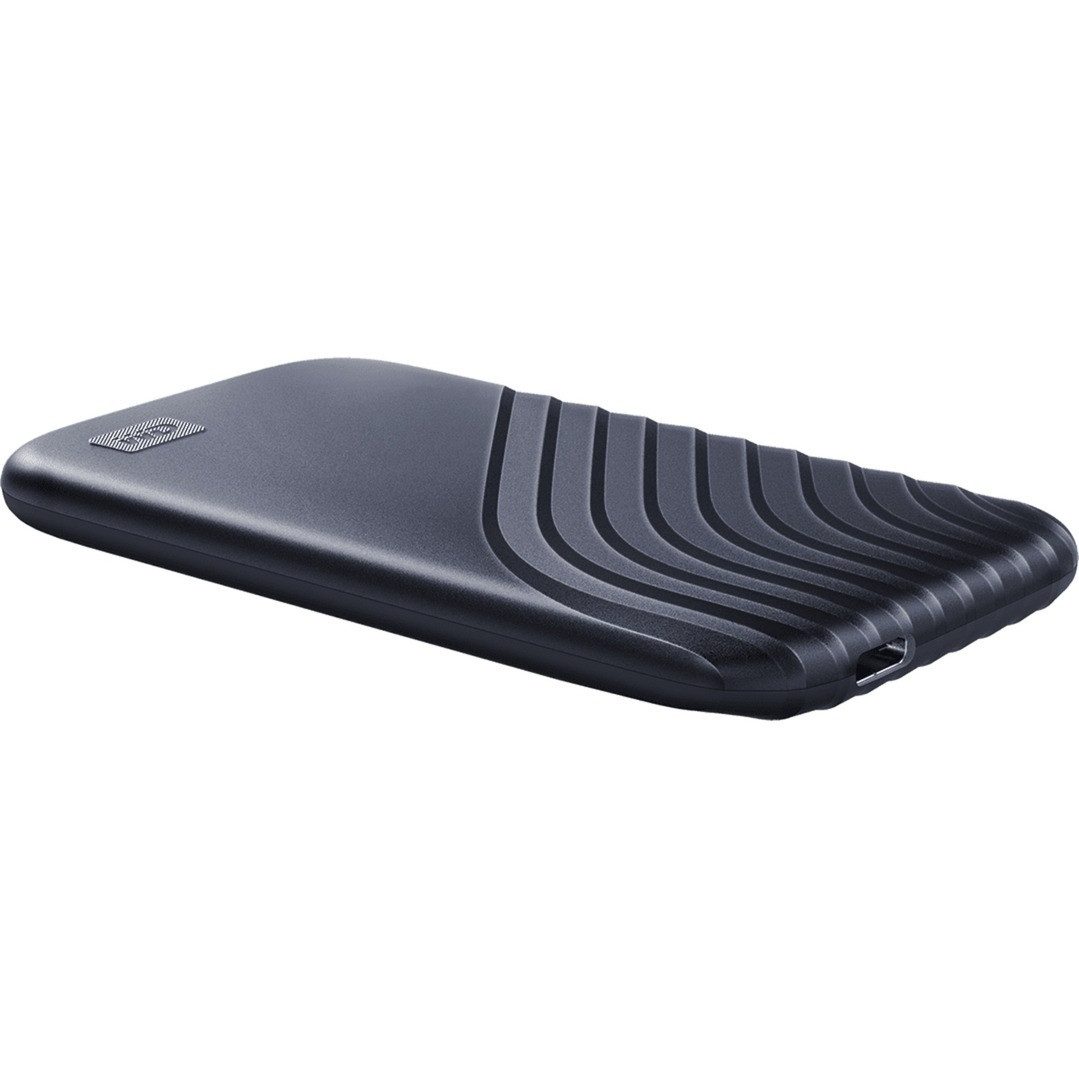 Western Digital WD My Passport 2TB Blau Portable SSD USB-C 2000GB externe SSD (2 TB) 1050 MB/S Lesegeschwindigkeit, 1000 MB/S Schreibgeschwindigkeit, USB 3.2 Gen 2 Typ-C NVMe-SSD mit AES-256-Verschlüsselung