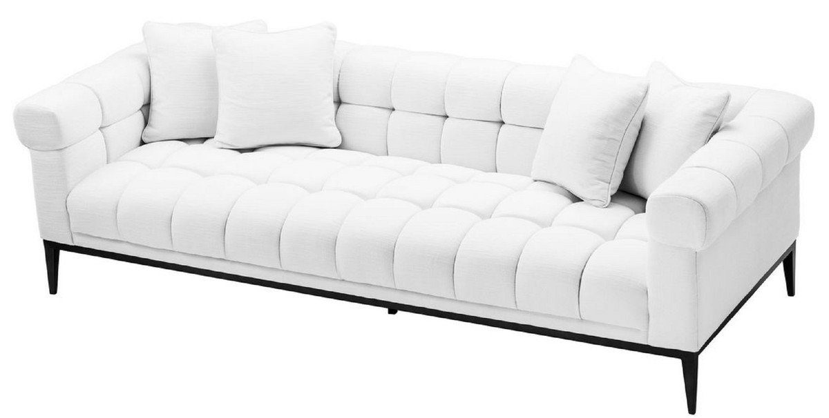 - 240 - 69 x / Casa H. Möbel 98 Schwarz Sofa mit Sofa Padrino Weiß cm Sofa x Möbel - Luxus Wohnzimmer Luxus 4 Wohnzimmer Kissen