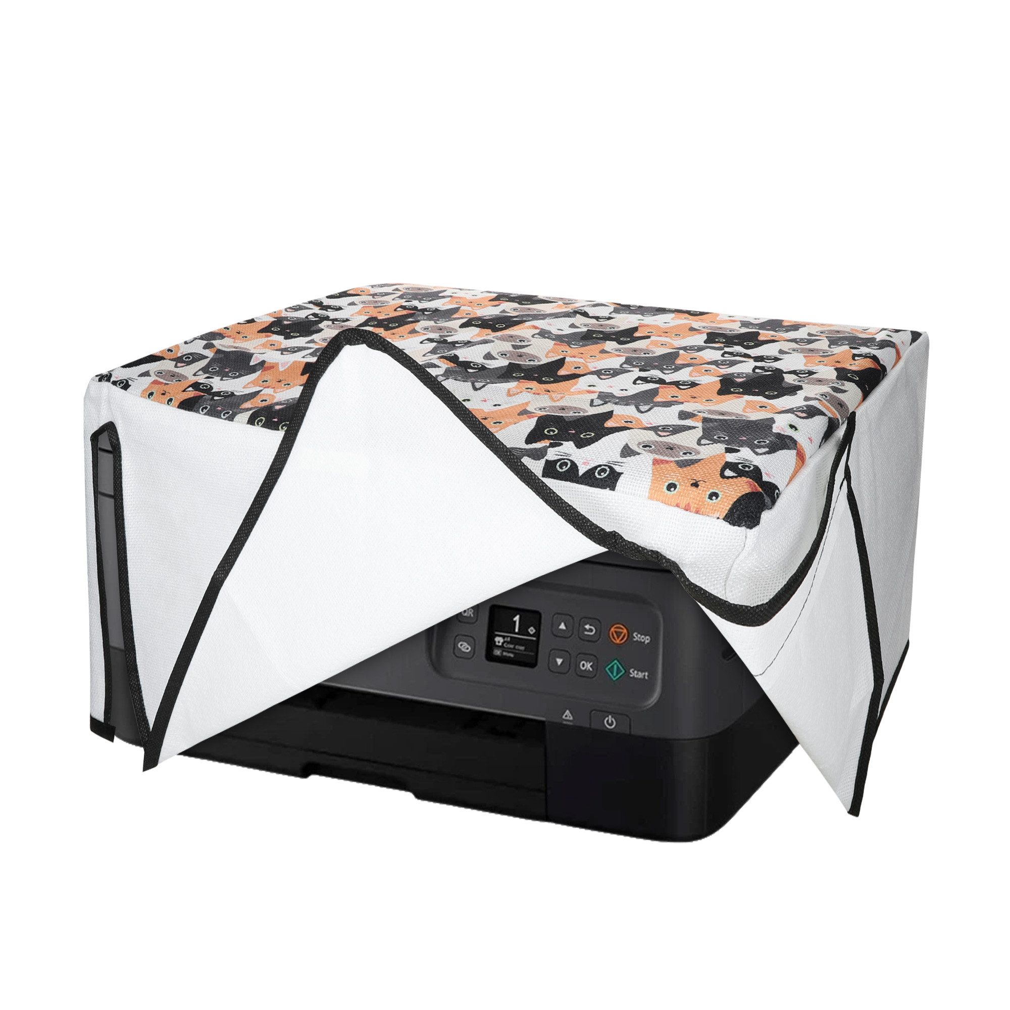kwmobile Schutz-Set Leinen Cover für Canon PIXMA TS7450i Hülle, Tasche für Drucker - Staubschutzhülle Schutzhaube Schutzhülle Design