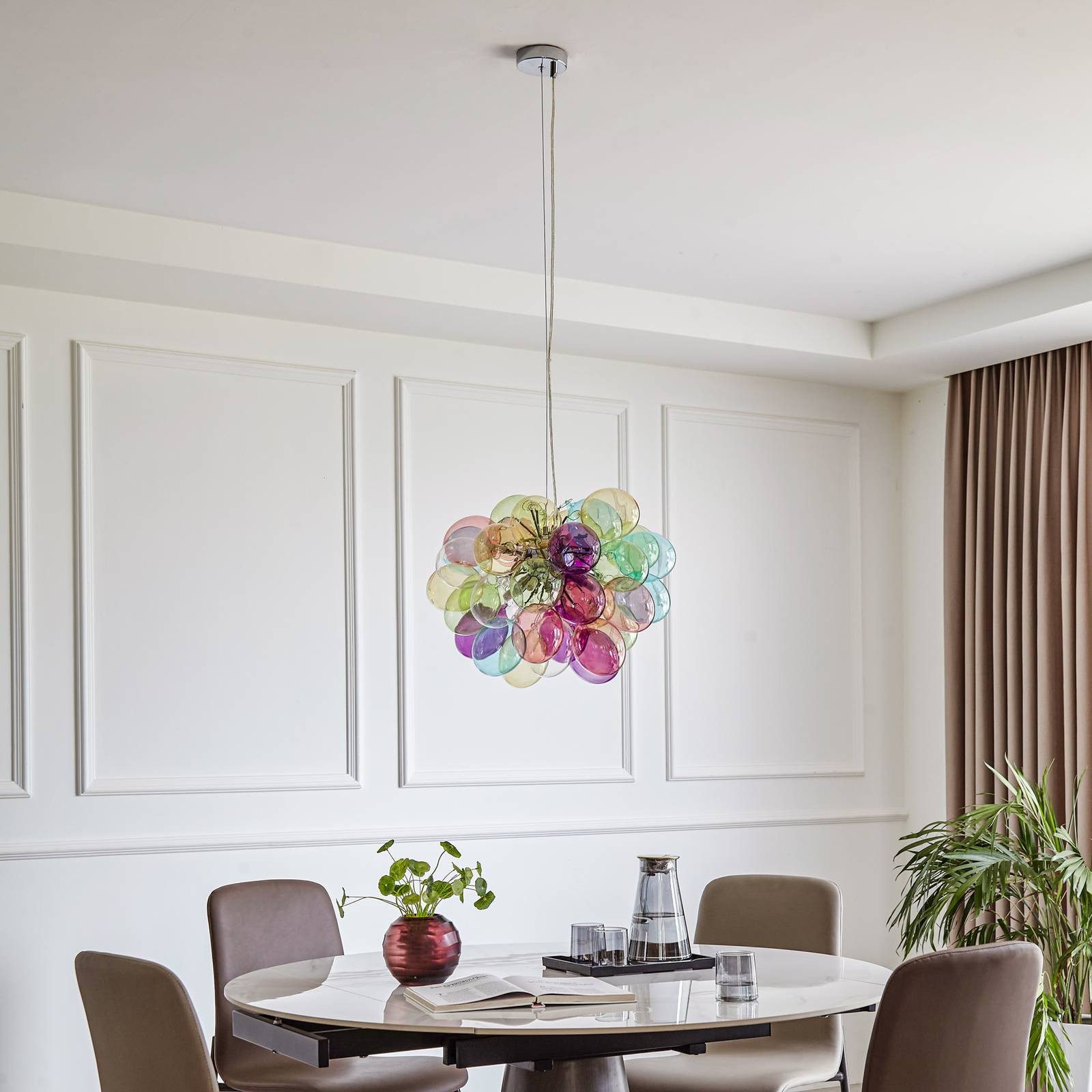 Lucande Hängeleuchte Diborah, Glas IP20, 8 x 8 W LED