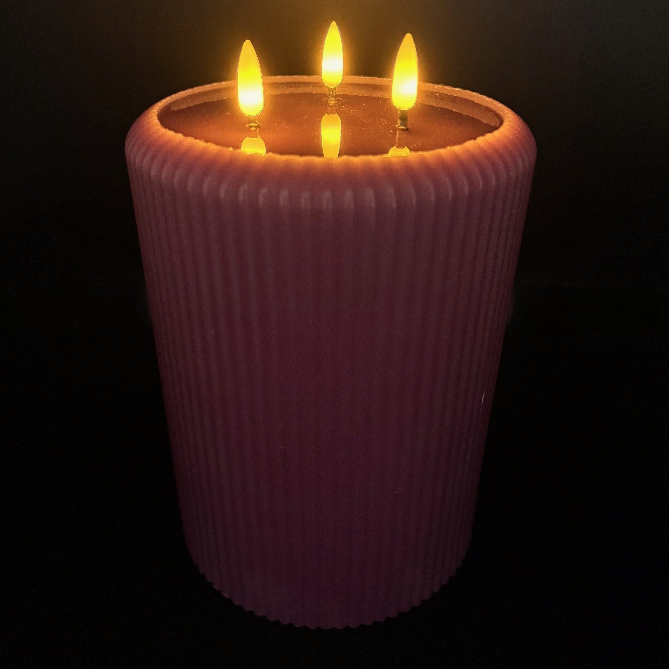 Online-Fuchs LED-Kerze - moderne LED Bodenkerze mit 3 spiegelnden Flammen u günstig online kaufen