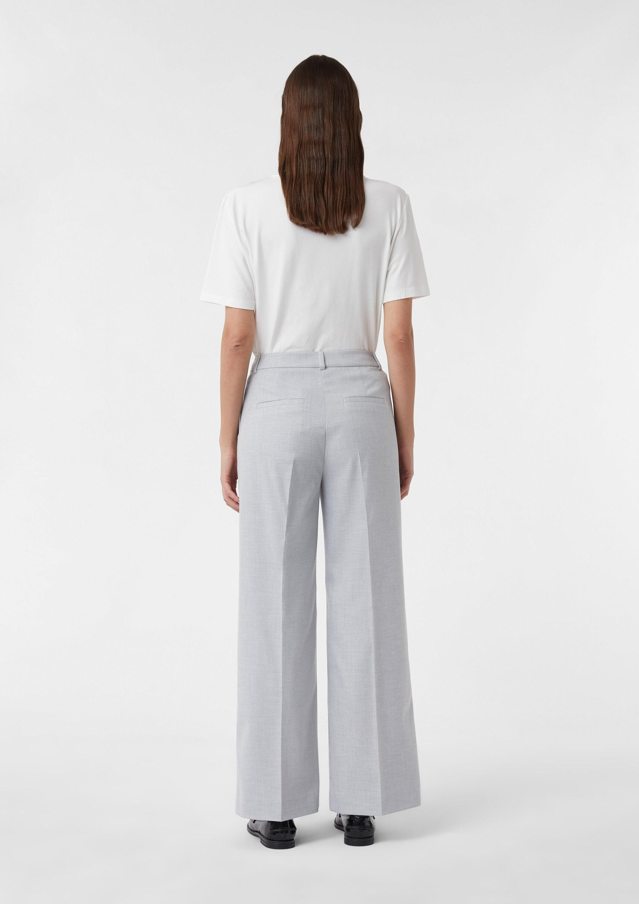 comma Chinos Hose Melierte Marlenehose mit Bügelfalten