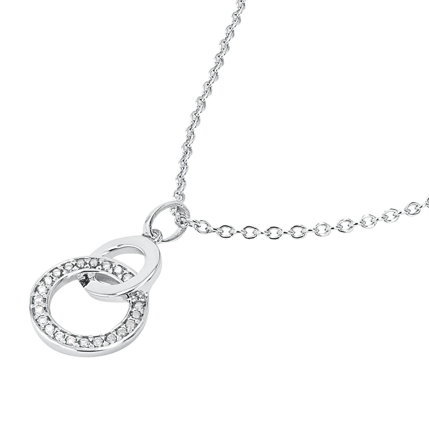 TOM TAILOR Kette mit Anhänger Schmuck Geschenk Silber 925 Infinity Kreise, mit Zirkonia (synth)