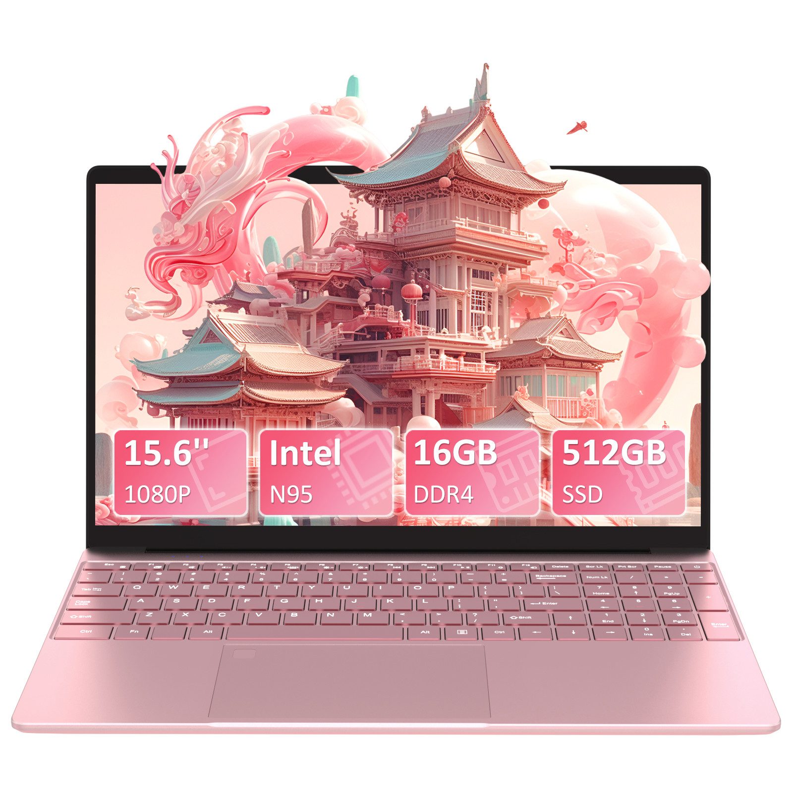 Auusda 15,6 Zoll Full-HD Laptop,16/32 GB DDR4 RAM 512GB/1TB SSD Notebook (39,6 cm/15.6 Zoll, ‎Intel Alder Lake N95, 512 GB SSD, 1920x1080, Basisfrequenz 1,7 GHz, bis zu 3,4 GHz)