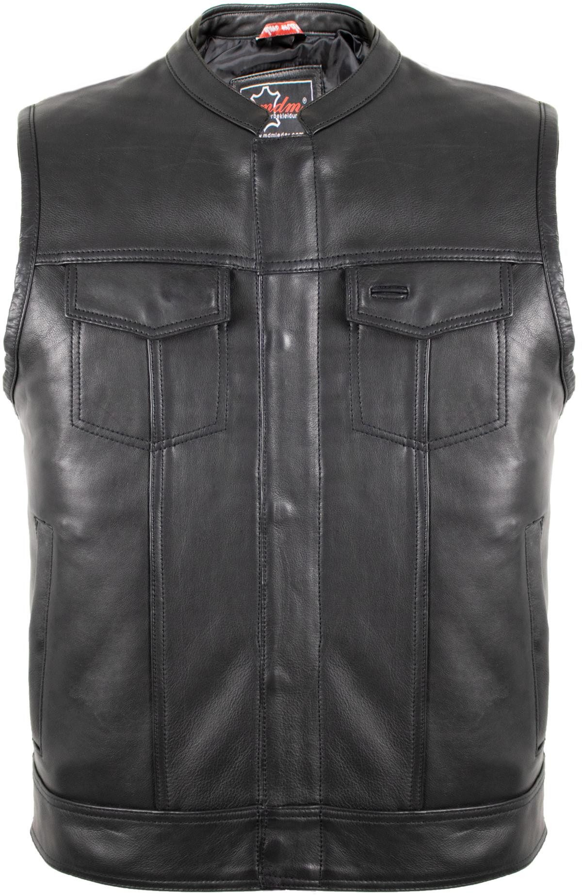 MDM Lederweste Herren Biker Motorrad Lederweste Jeans Weste Stil Motorradwe günstig online kaufen