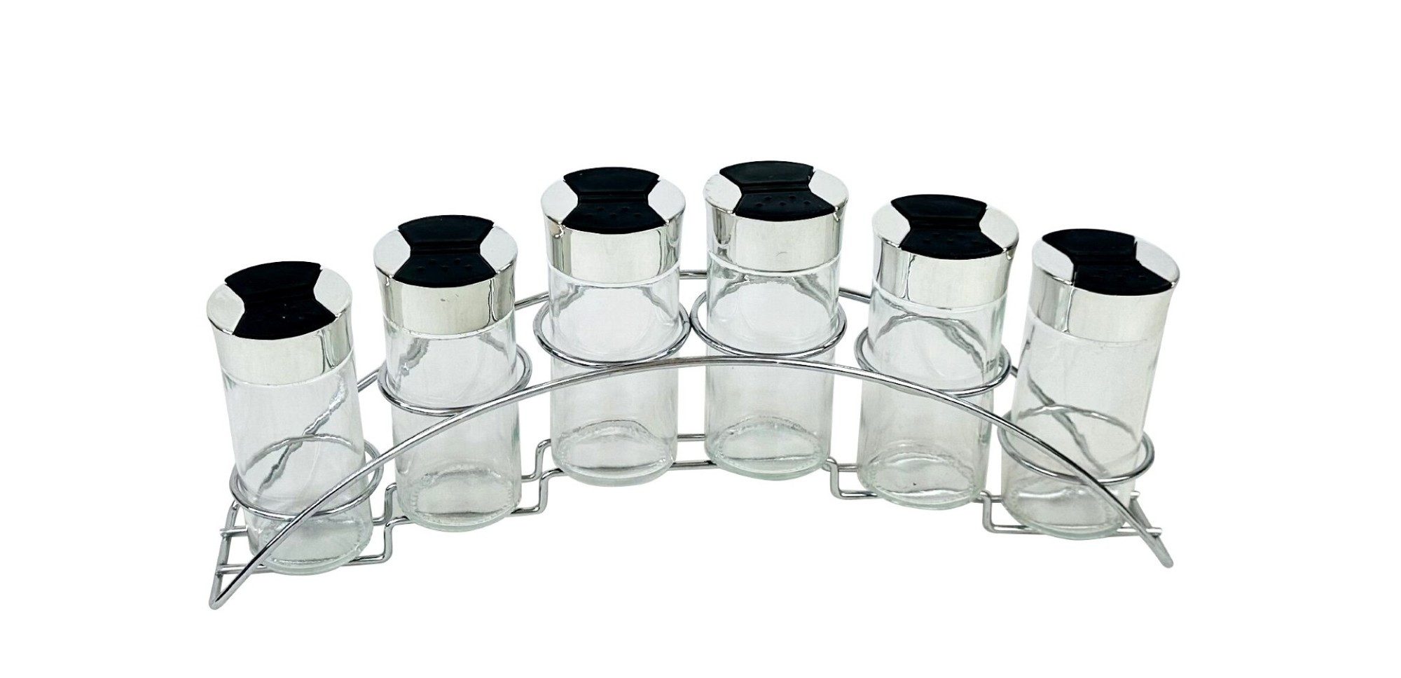 Cheffinger Gewürzständer 6-teiliges Set mit 90ml – Glas & Edelstahl Streuer günstig online kaufen
