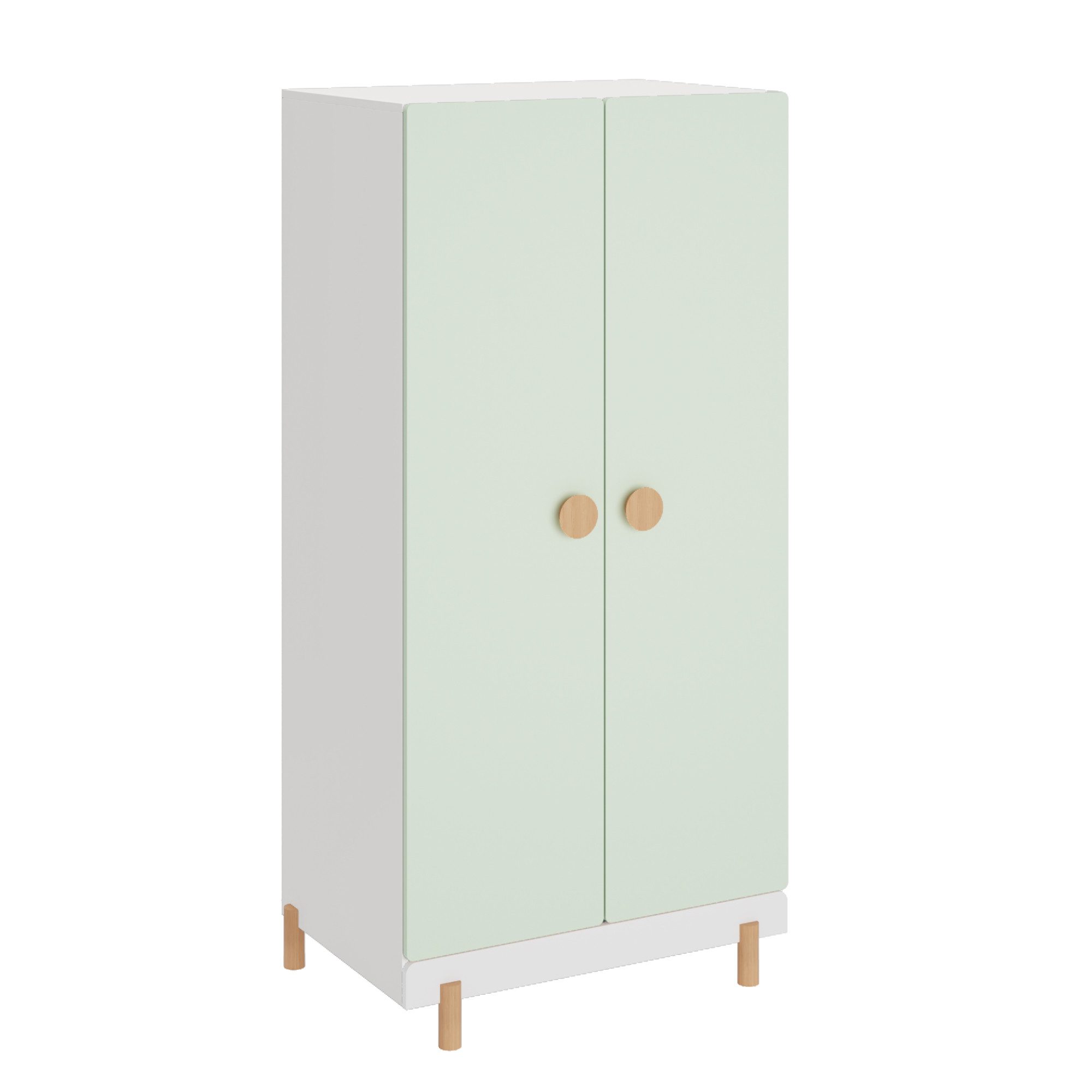 en.casa Kinderkleiderschrank »Vaarentaa« 126x60x41 cm Weiß/Mintgrün