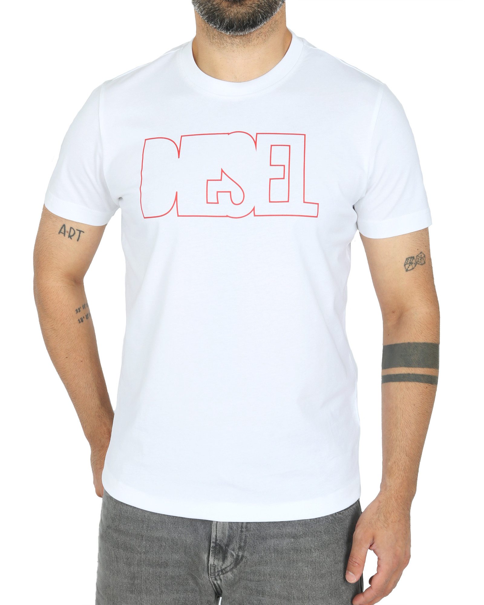 Diesel Rundhalsshirt Slim Fit Logo Shirt günstig online kaufen