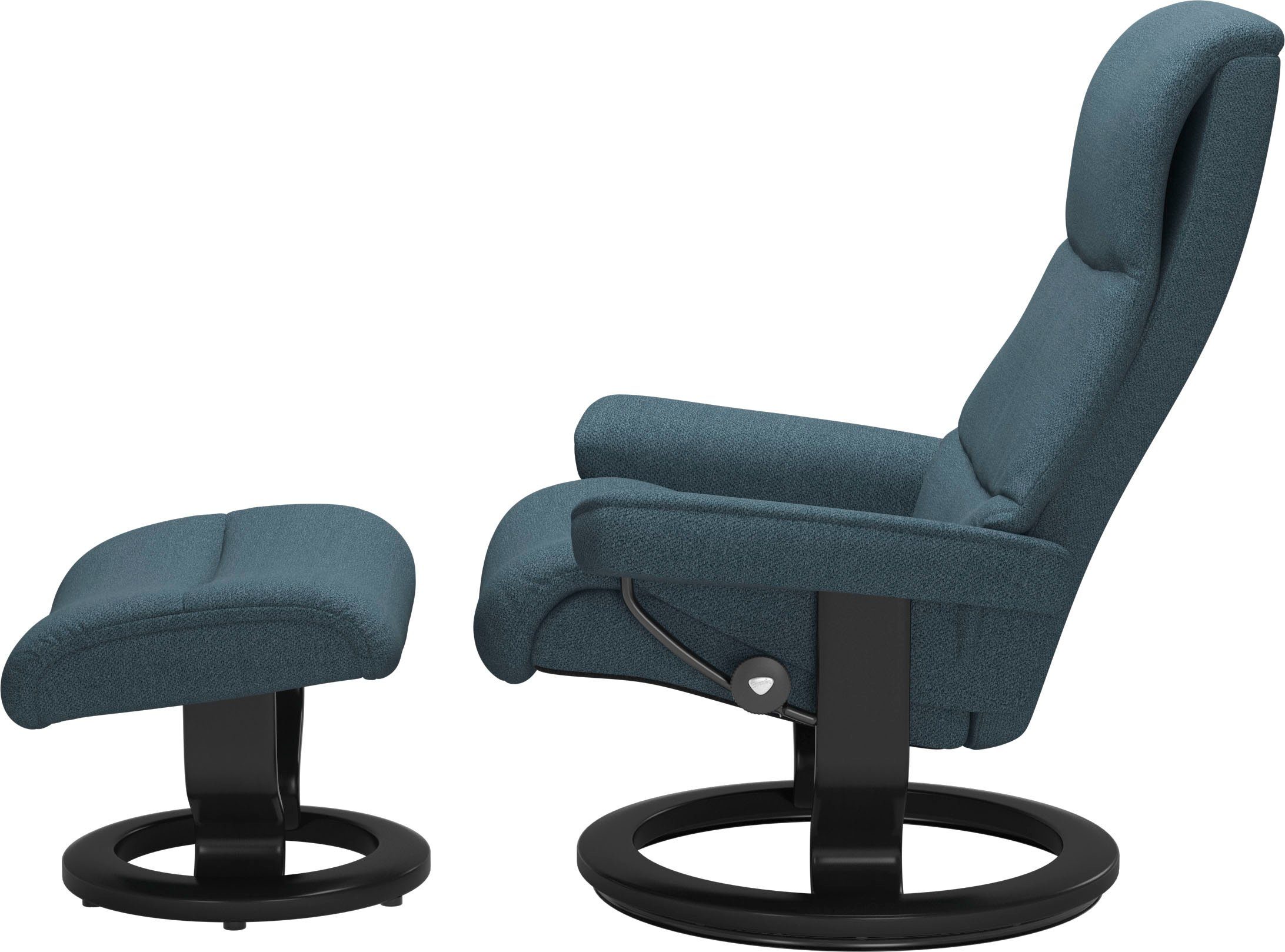 Stressless® mit Relaxsessel M,Gestell View (Set, Classic Base, Hocker), Größe Schwarz mit Relaxsessel