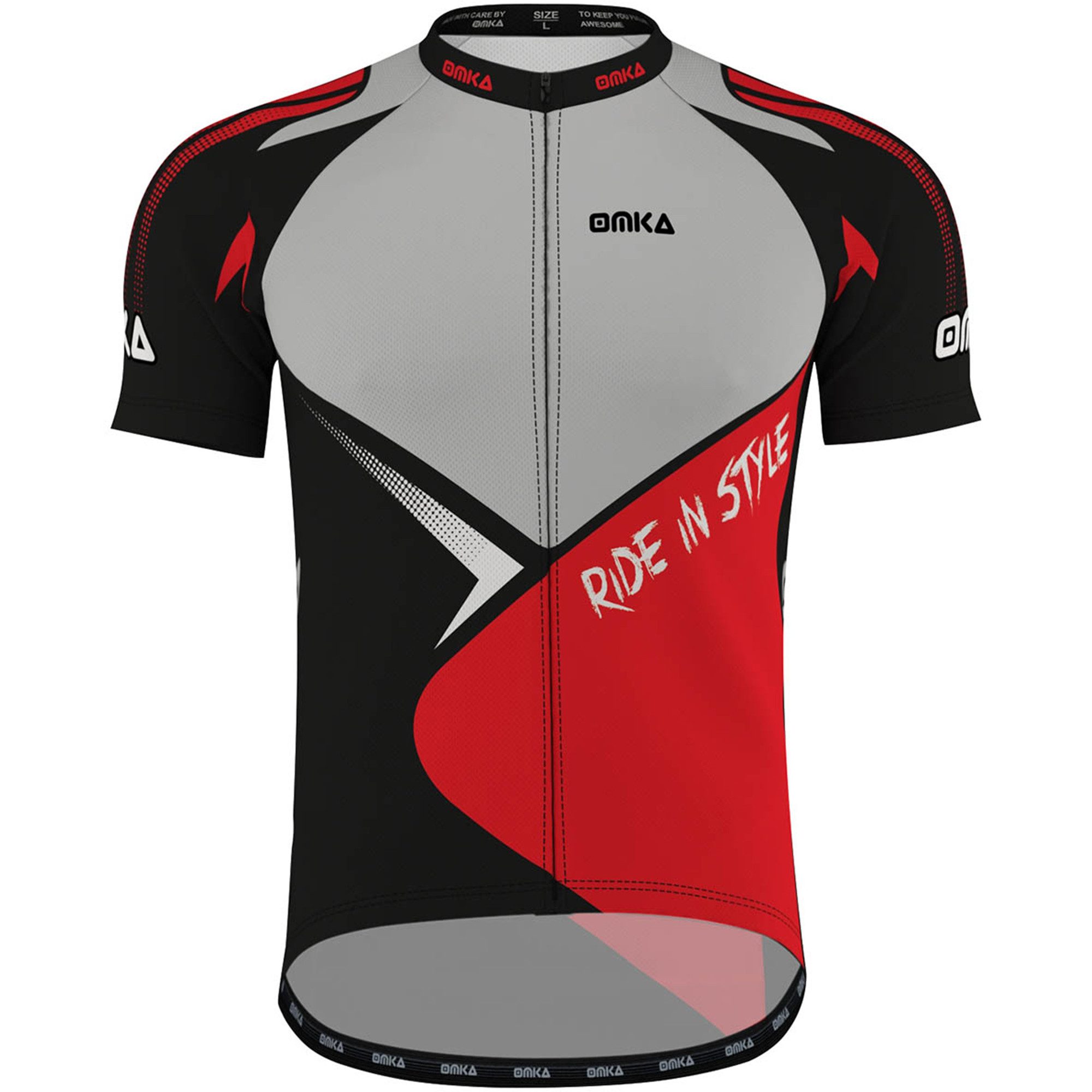 OMKA Radtrikot ME-3011 Grau/Rot Herren Racing günstig online kaufen
